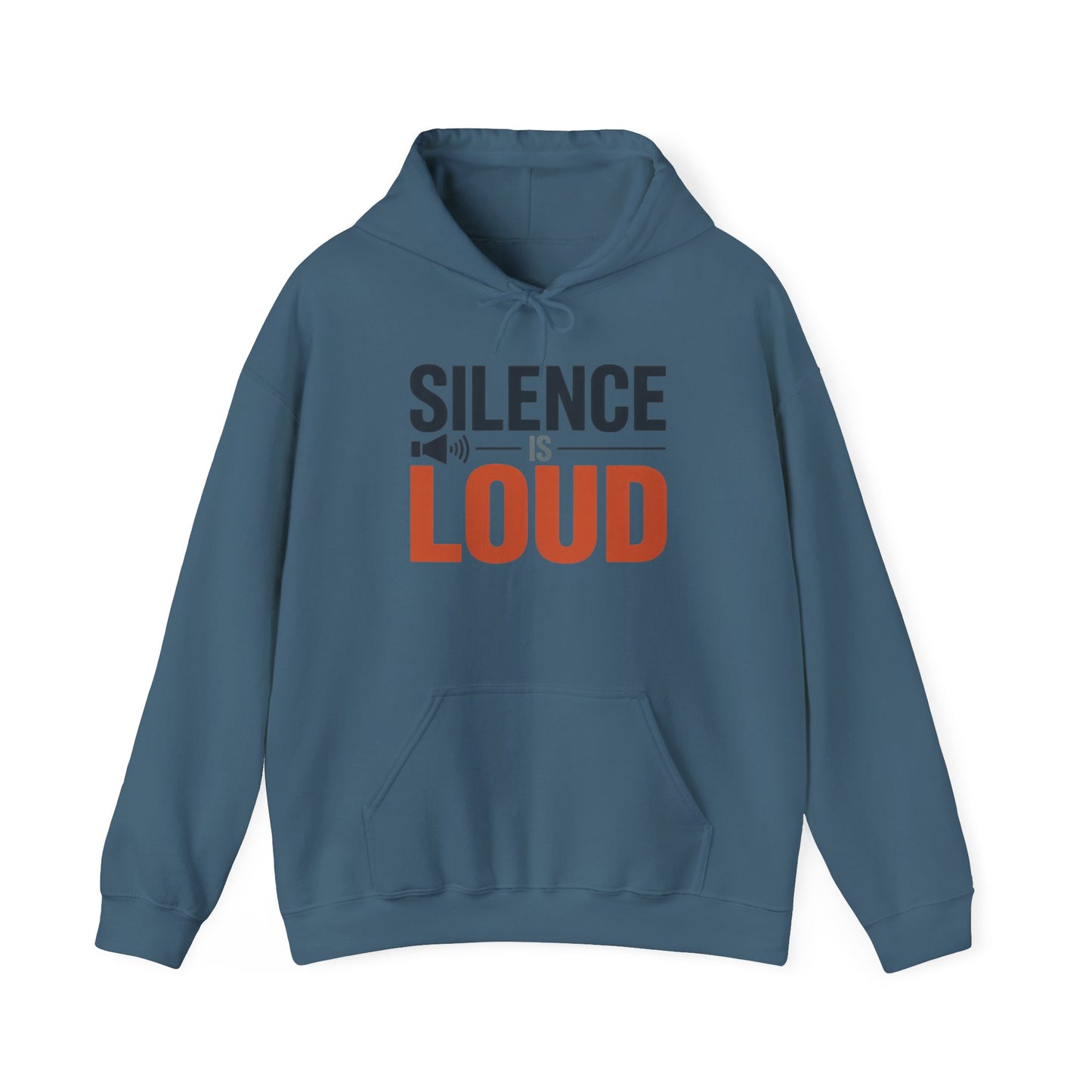 Mens Heavy Blend™ Hooded Sweatshirt, Silence Is Loud Graphic Motivational Mens Hoodie