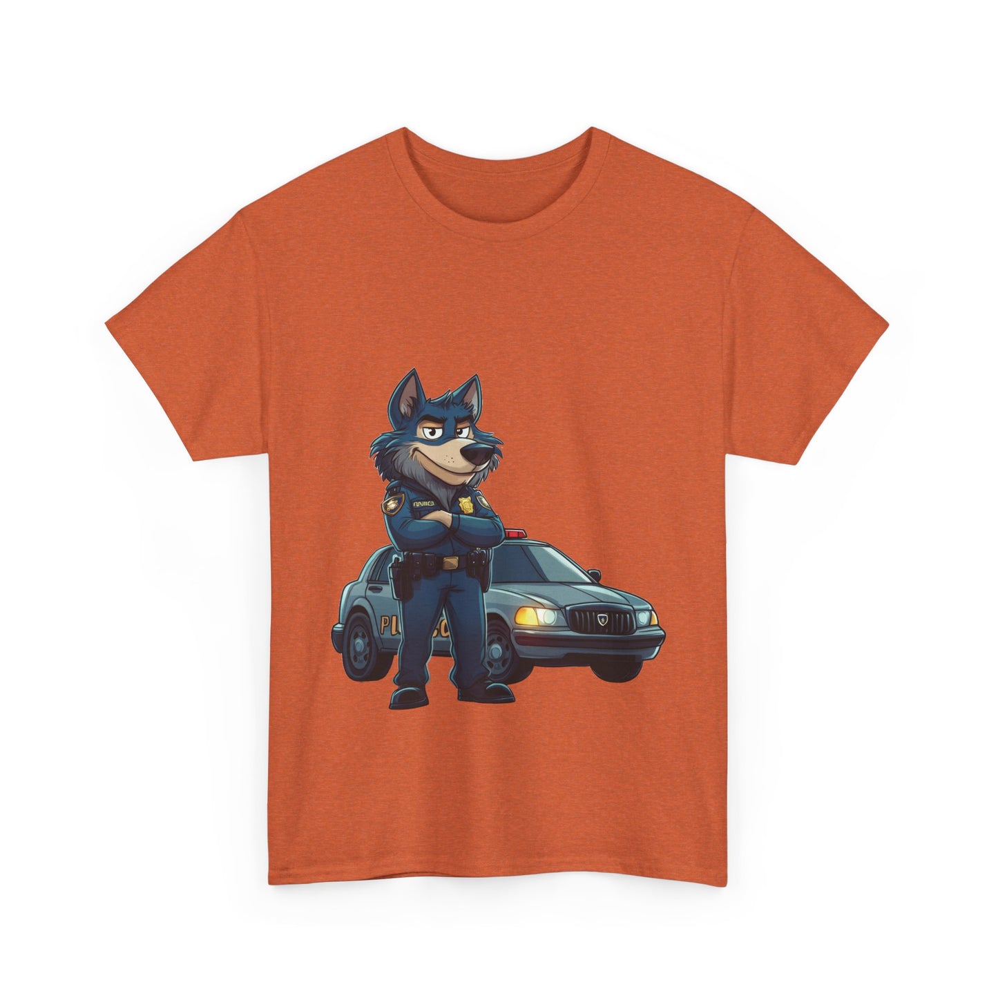 Cool Police Wolf Cartoon Shirt, Funny Cop Animal Graphic Tee, Law Enforcement Gift T-Shirt, Tee for Dog Lovers, Gifts for Police Week
