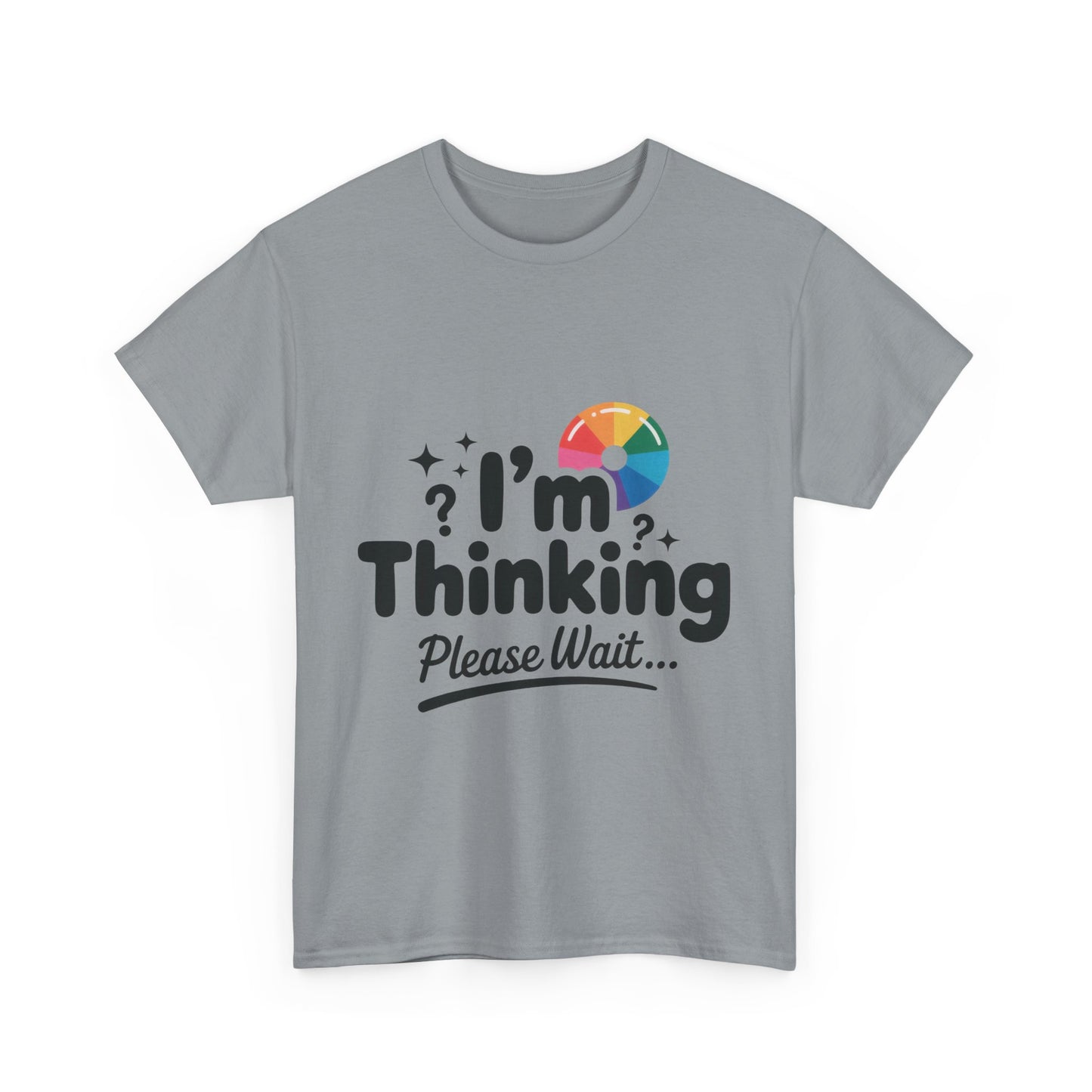 Funny - Im Thinking Please Wait - Mens T-Shirt, Cute Geeky Gift for Introverts, Programmers, Designers, Fun Humor Shirt, Gift for Adults