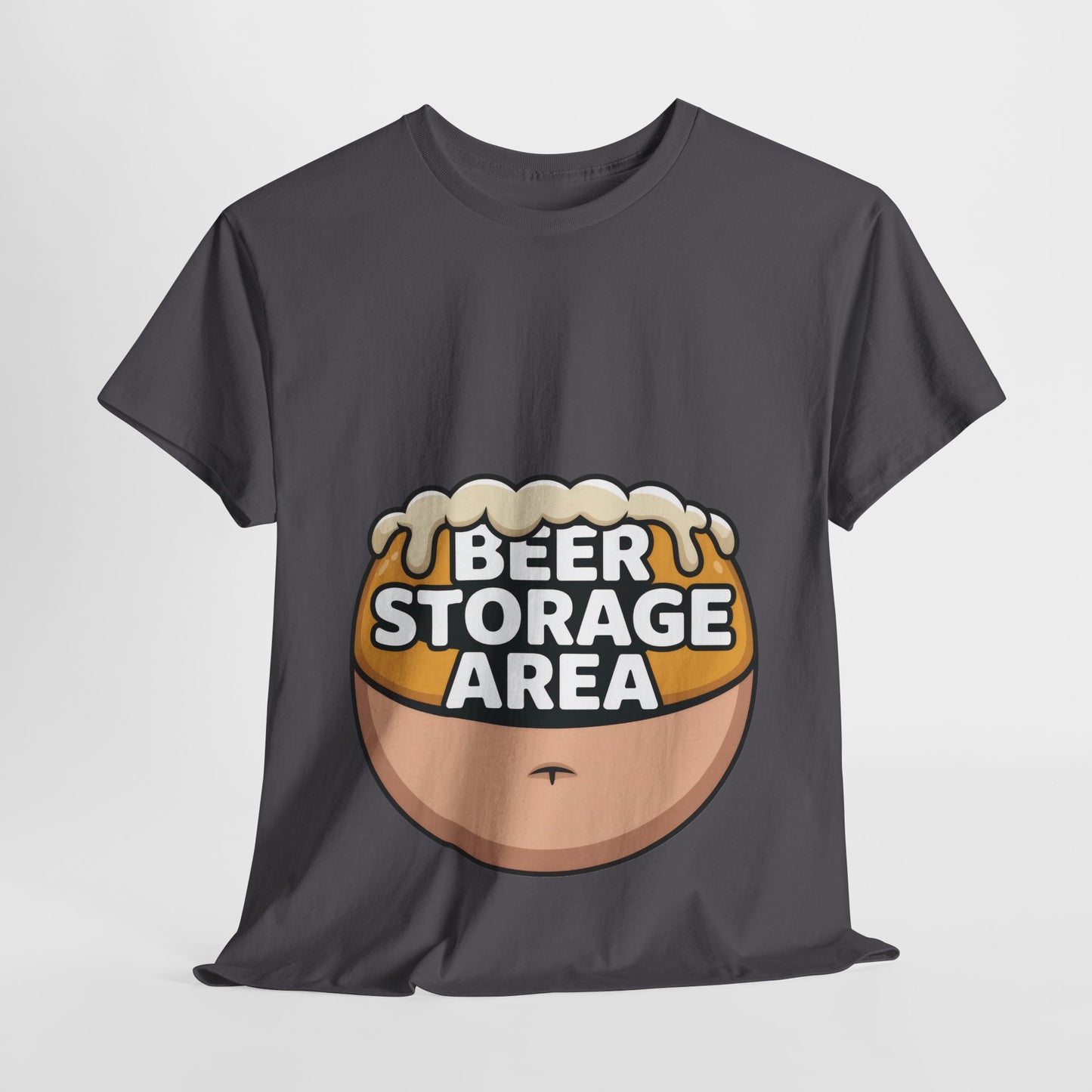 Funny Beer Belly T-Shirt, Beer Storage Area Graphic Tee for Men, Dad Bod Humor Shirt, Beer Lovers Gift, Drinking Gift, Party Apparel