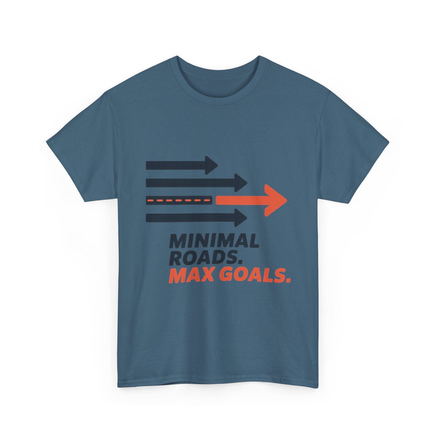 Minimal Roads Max Goals Motivational Mens T-Shirt, Urban Style Graphic Tee