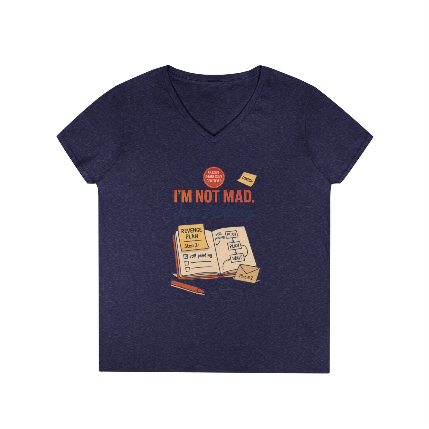 Sarcastic Womens T-Shirt, I'm Not Mad Just Plotting, Funny Passive Aggressive Revenge Tee, Funny Quote Shirt for Women