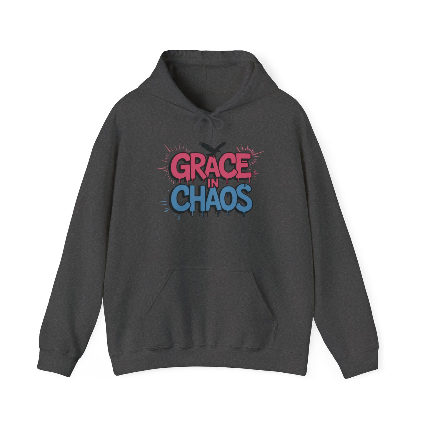 Women's Hoodie Grace in Chaos, Graffiti Dripping Street Art Urban Hoodie, Bold Graphic Pullover