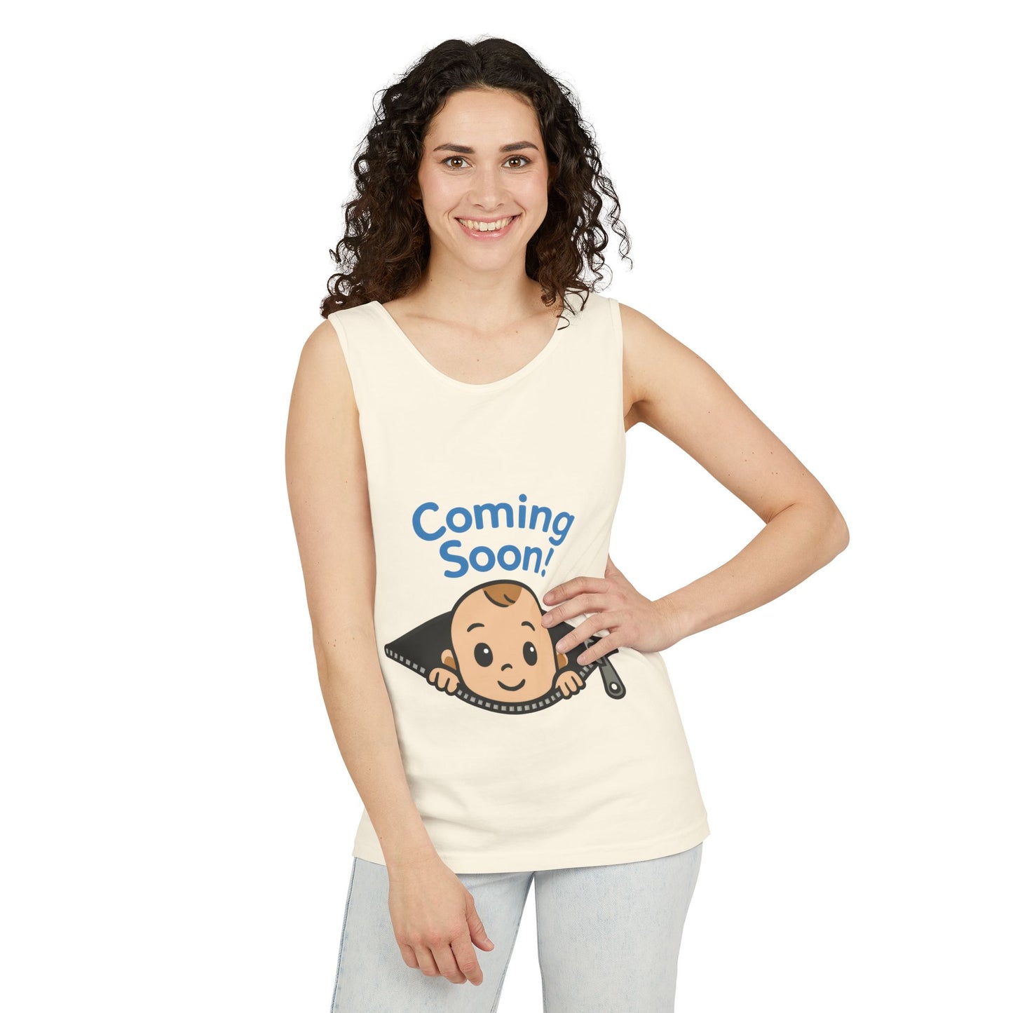 Coming Soon Maternity Tank Top, Cute Baby Boy Pregnancy Announcement Tee, Funny Expecting Mom Gift, Gender Reveal Tee, Baby Shower Top