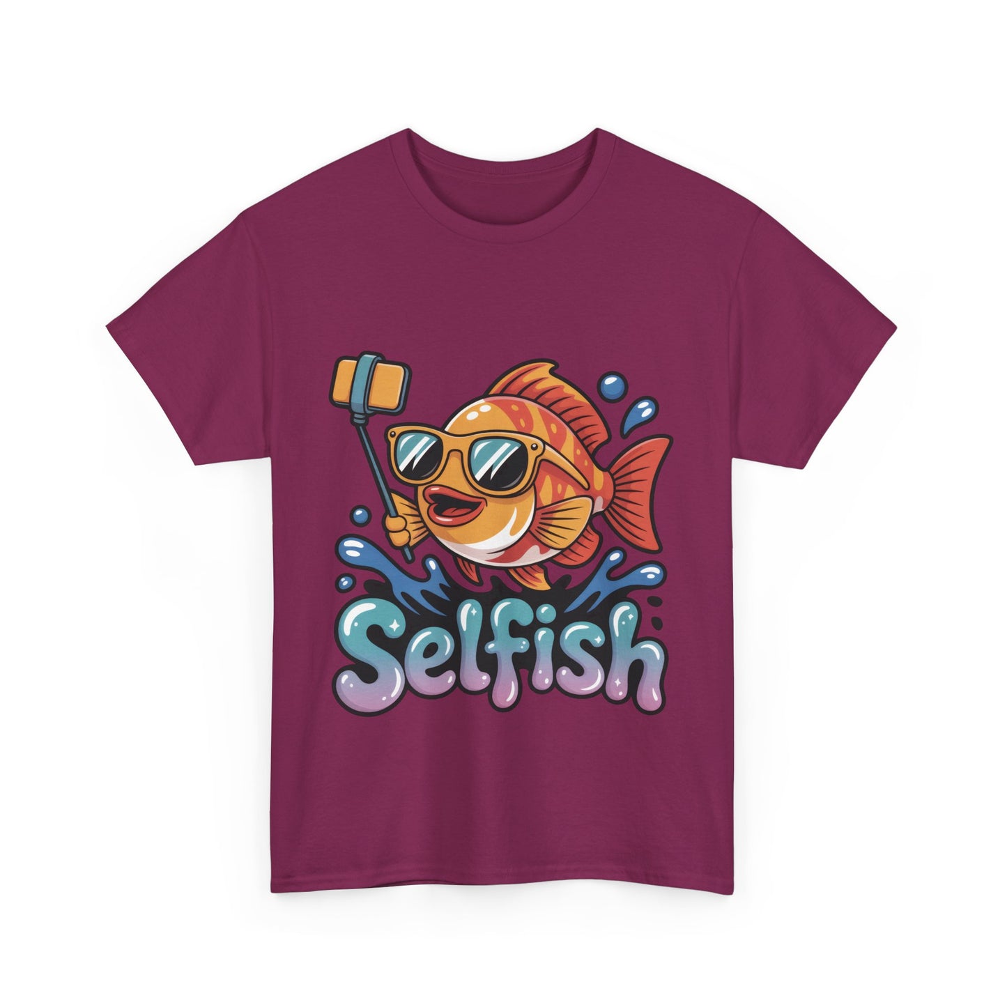 Funny Selfie Fish Graphic Womens T-Shirt, Playful Pun Gift for Her, Summer Vibes, Unique Beach Shirt, Outdoor Adventures
