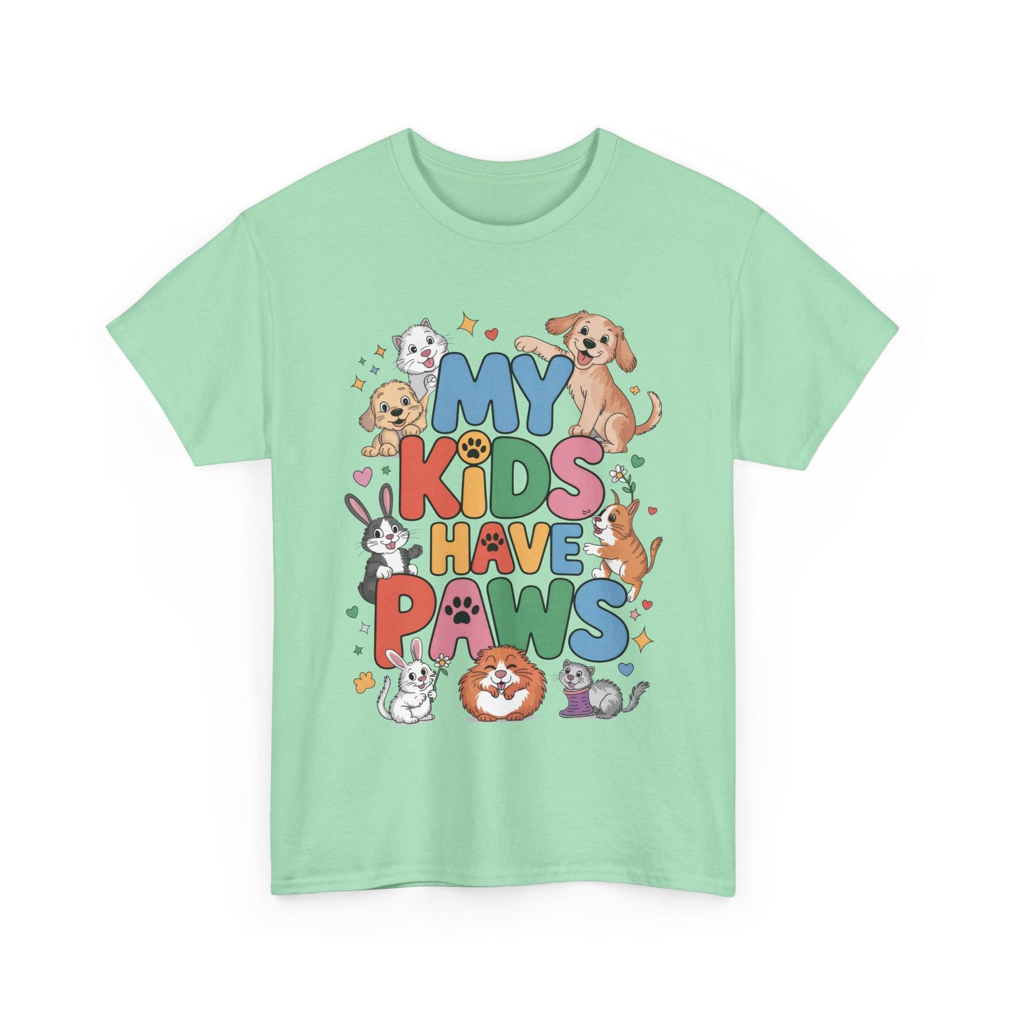 My Kids Have Paws Shirt, Cute Pet Mom Tee, Dog Cat Bunny Lover Gift, Funny Animal Parent T-Shirt, Gift for Pet Parents, Cute Pet T-Shirt