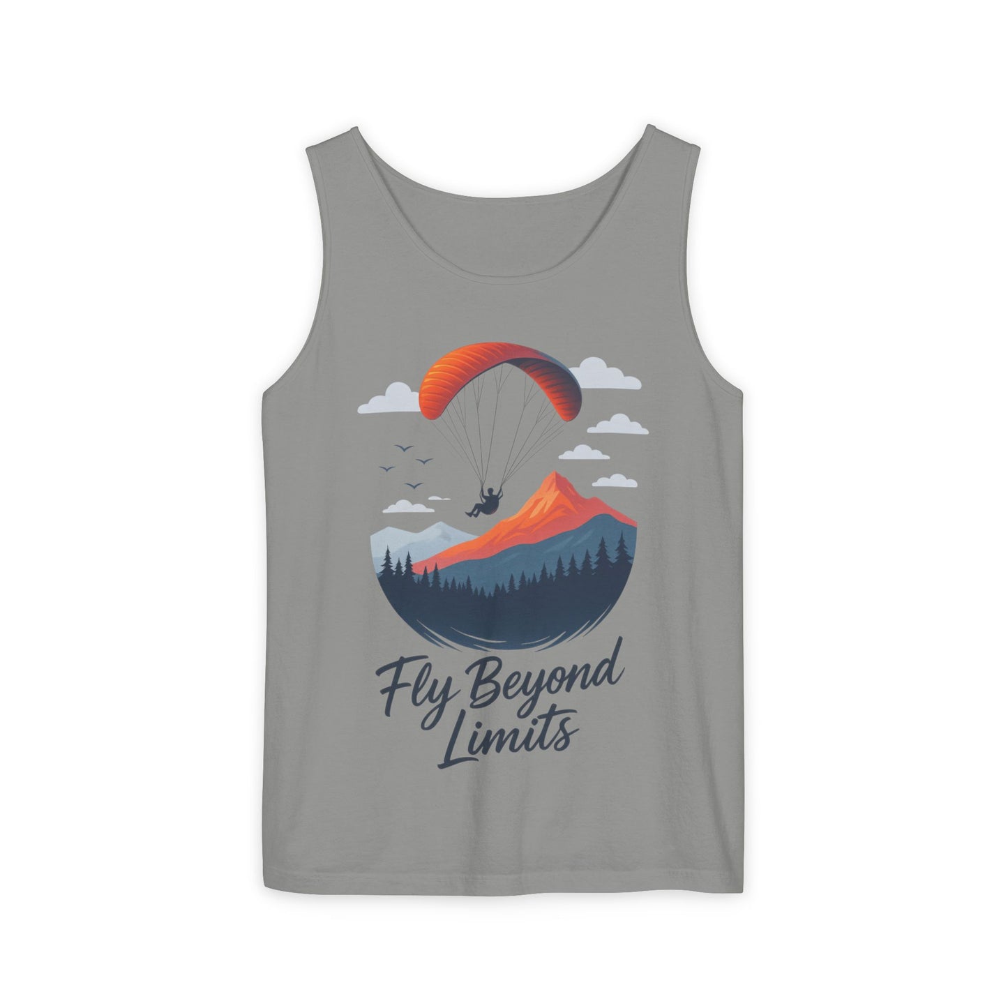 Adventure-Inspiring Fly Beyond Limits Unisex Tank Top, Summer Casual Wear, Outdoor Enthusiast Gift, Travel Apparel, Motivational Gift