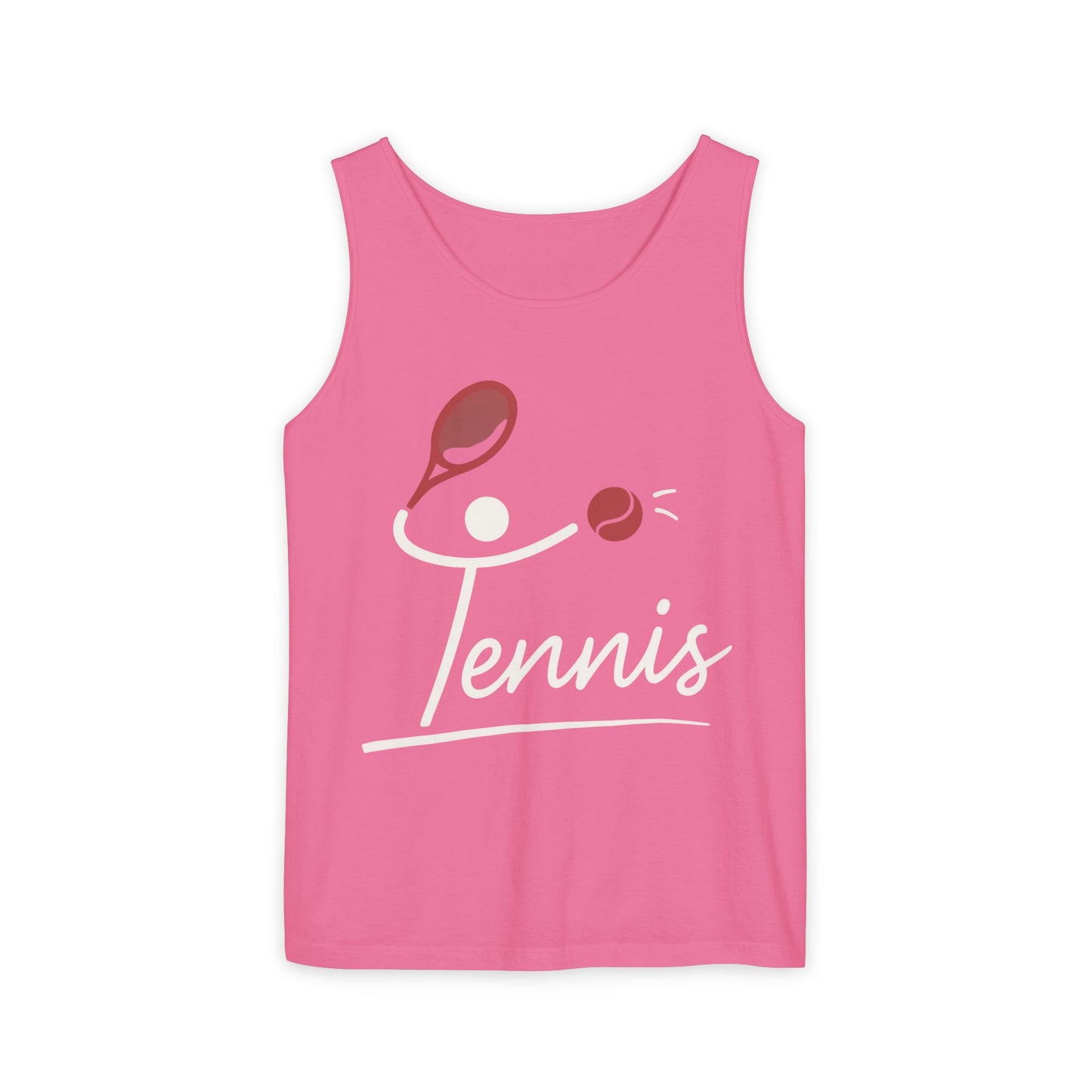 Womens Garment-Dyed Tank Top, Womens Tennis Tank Top, Cute Sports Graphic Top, Workout Gym Activewear Shirt