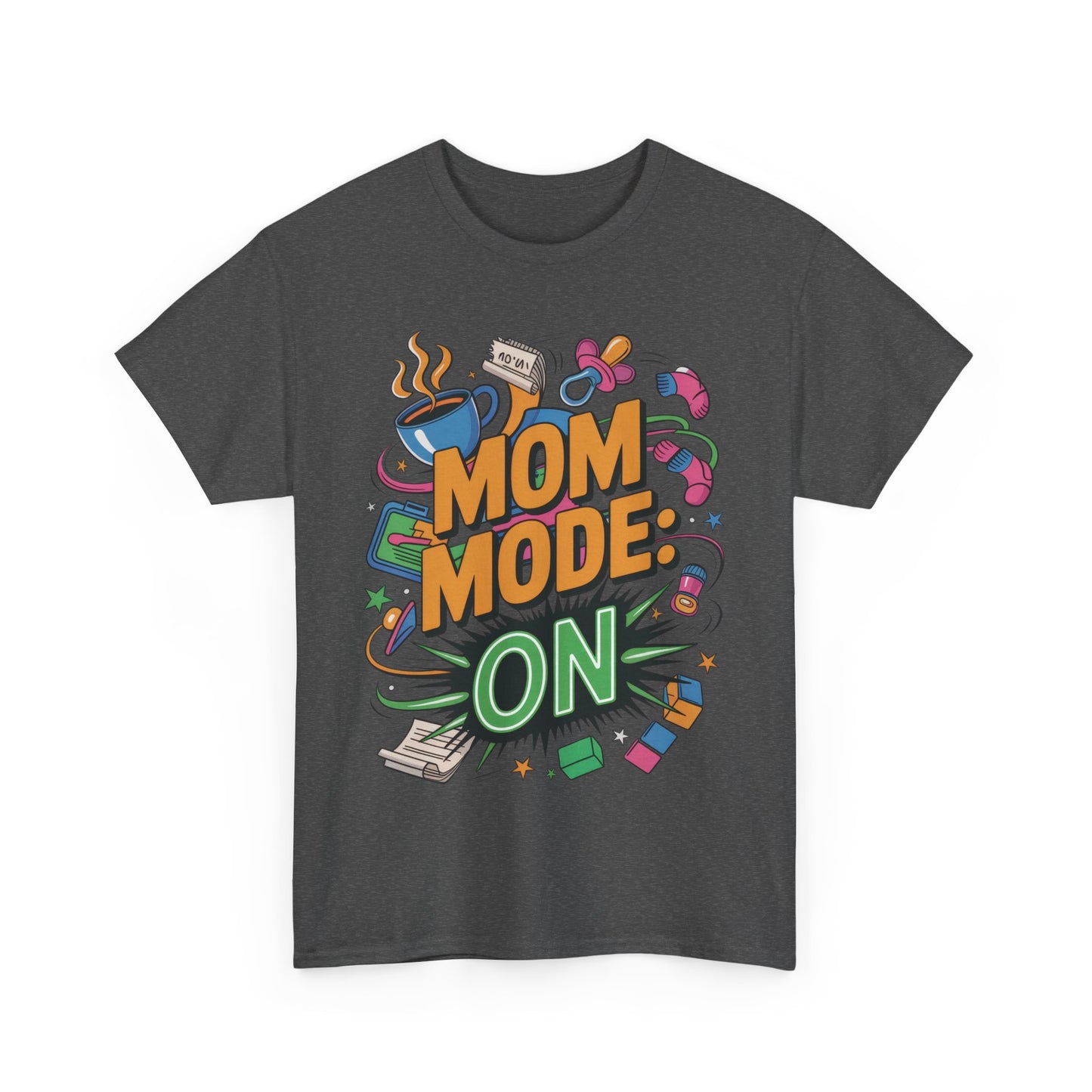 Mom Mode ON Cotton Tee, Funny Mom T-Shirt, Gift for Mothers, Parent Life Apparel, Mother's Day Humor T-Shirt, Cute Mama Life Graphic Tee