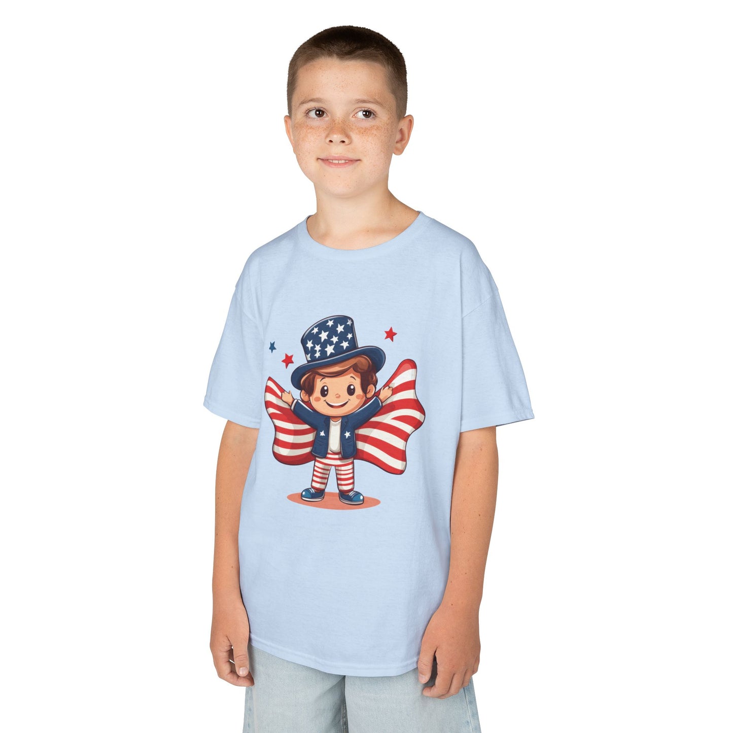 4th of July Kids T-Shirt,Kids Unisex Patriotic Tee, American Flag Outfit for Boys and Girls, Independence Day Shirt, Cute American Shirt
