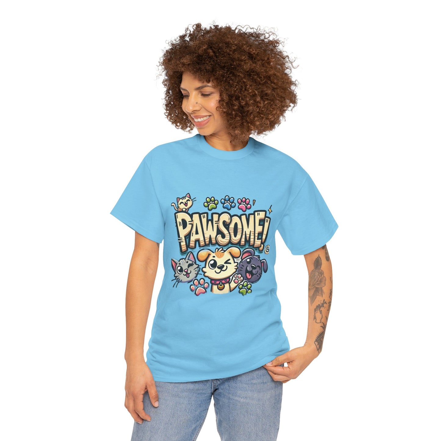 Pawsome Pets Unisex Heavy Cotton Tee, for Pet Lovers, Animal Enthusiasts, Gift for Animal Lovers, Cute Pet Shirt, Fun Animal Tee