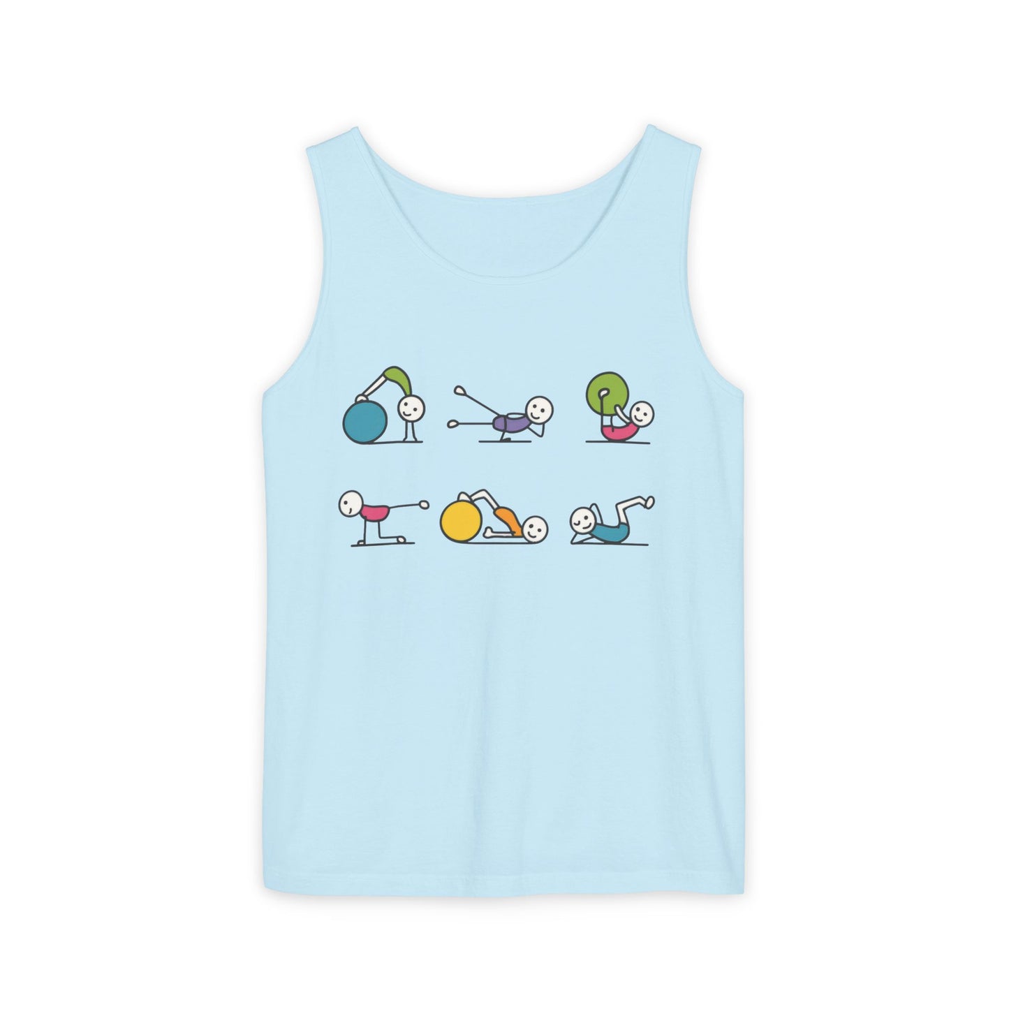 Womens Garment-Dyed Tank Top, Fit Fun Pilates Womens Tank Top, Cute Workout Shirt, Funny Yoga Gym Top for Women
