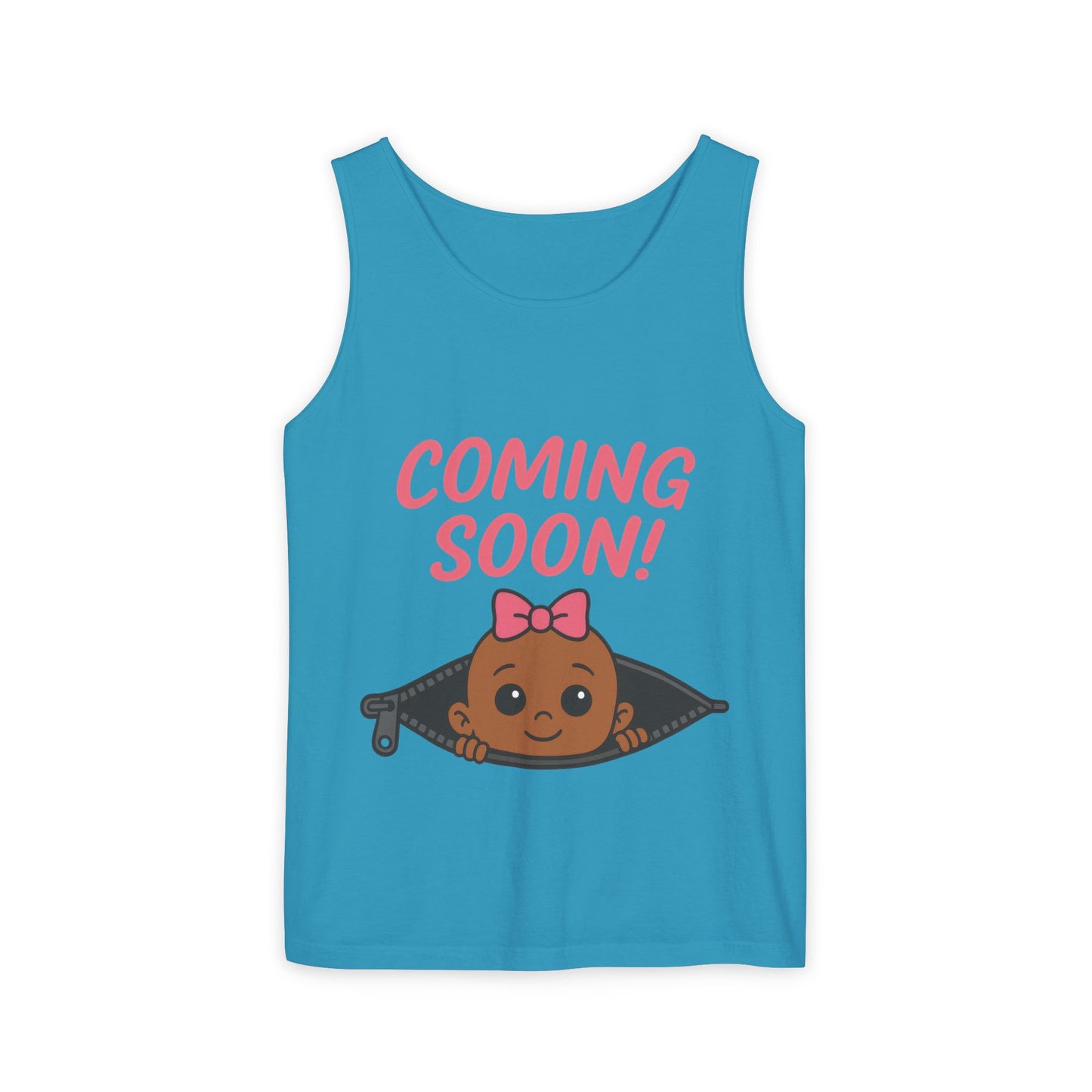 Coming Soon Maternity Tank Top, Cute Baby Girl Pregnancy Announcement Shirt, Expecting Mom Gift, Gender Reveal Tank, Baby Shower Gift