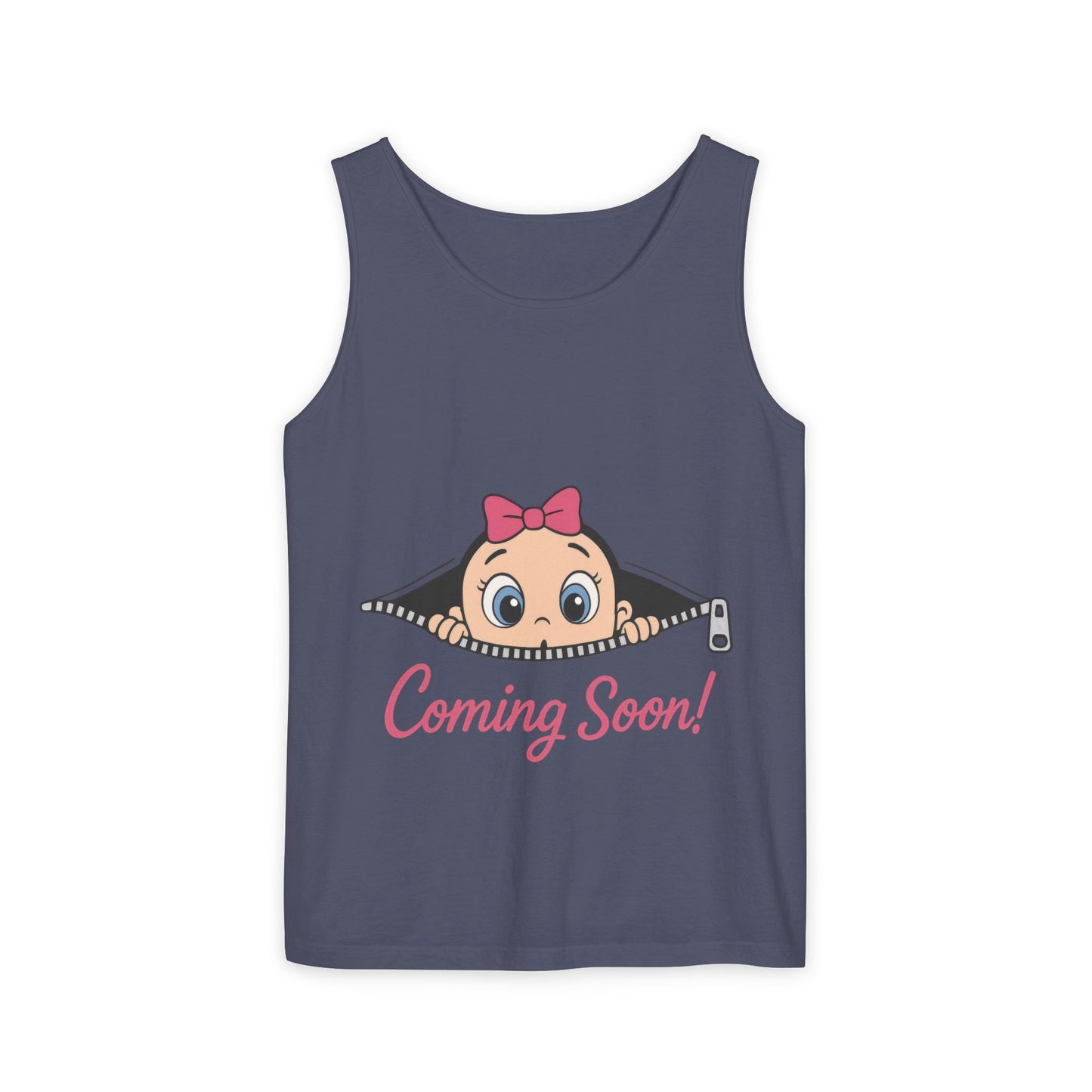 Coming Soon Maternity Tank Top, Cute Baby Girl Pregnancy Announcement Shirt, Expecting Mom Gift, Gender Reveal Tank, Baby Shower Gift