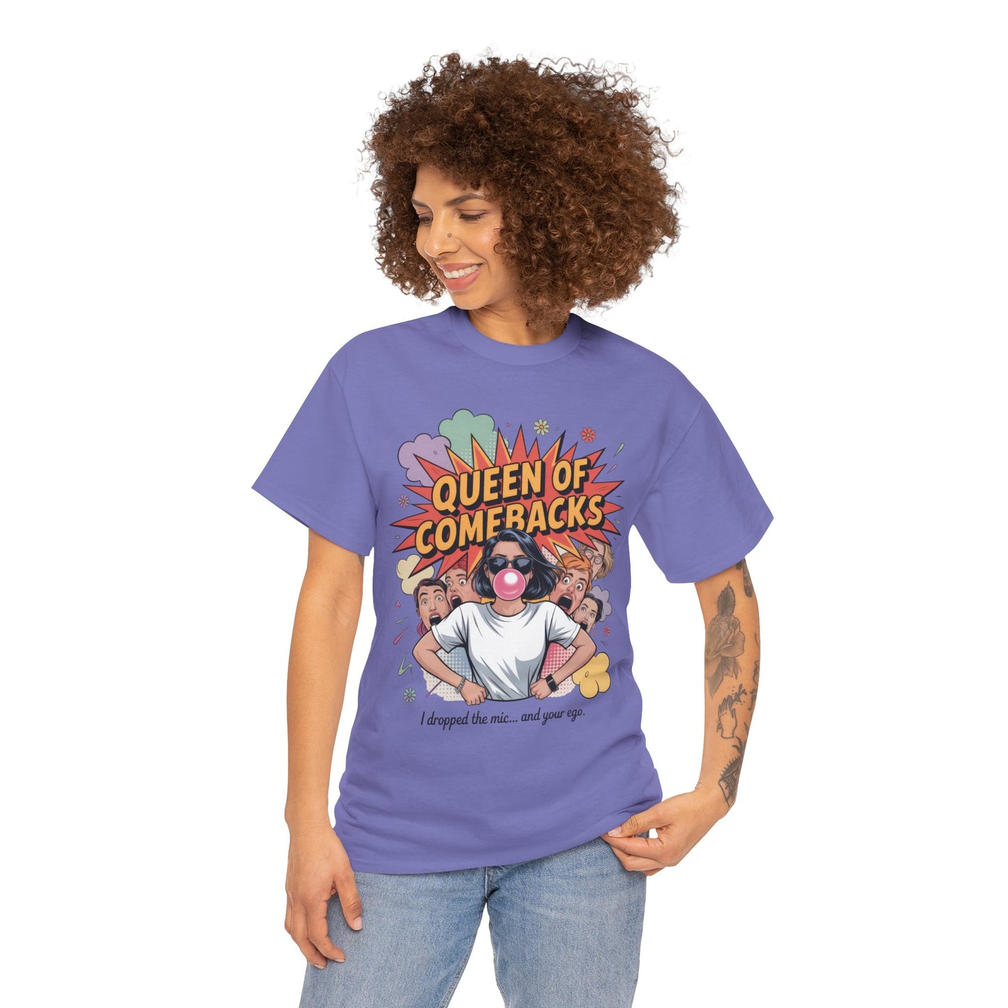 Funny Women's T-Shirt, Queen of Comebacks Tee, Funny Graphic T-Shirt, Heavy Cotton Shirt, Gift for Her, Casual Wear, Comedy Apparel