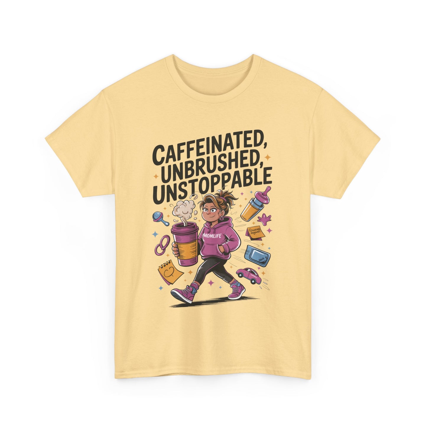 Funny Mom Life Graphic Shirt, Mother's Day Gift, Cotton Tee for Tired but Fierce Mothers, Coffee and Mom T-Shirt, mom life shirt