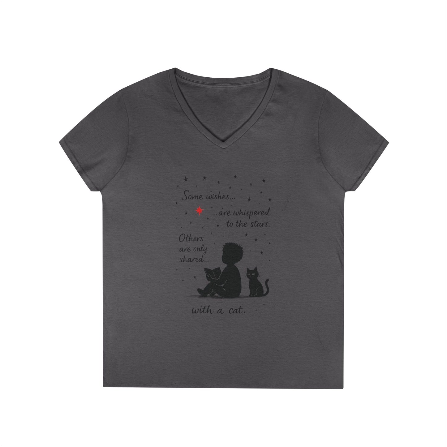 Whimsical Cat Lovers' V-Neck T-Shirt - Perfect Gift for Cat Enthusiasts, Animal Lovers, Birthday, and Pet Owners