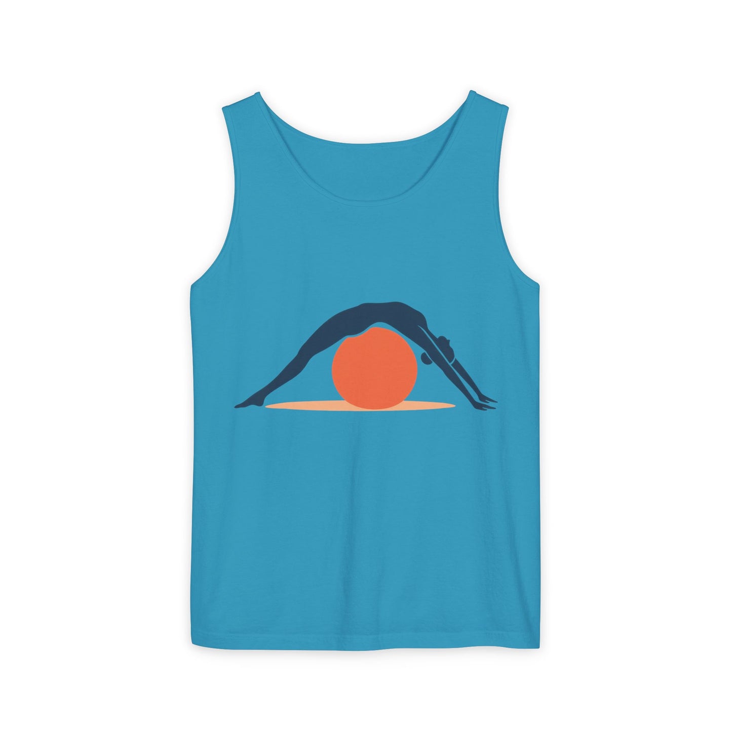 Womens Garment-Dyed Tank Top, Womens Pilates Tank Top, Yoga Fitness Graphic Top, Cute Workout Activewear Shirt