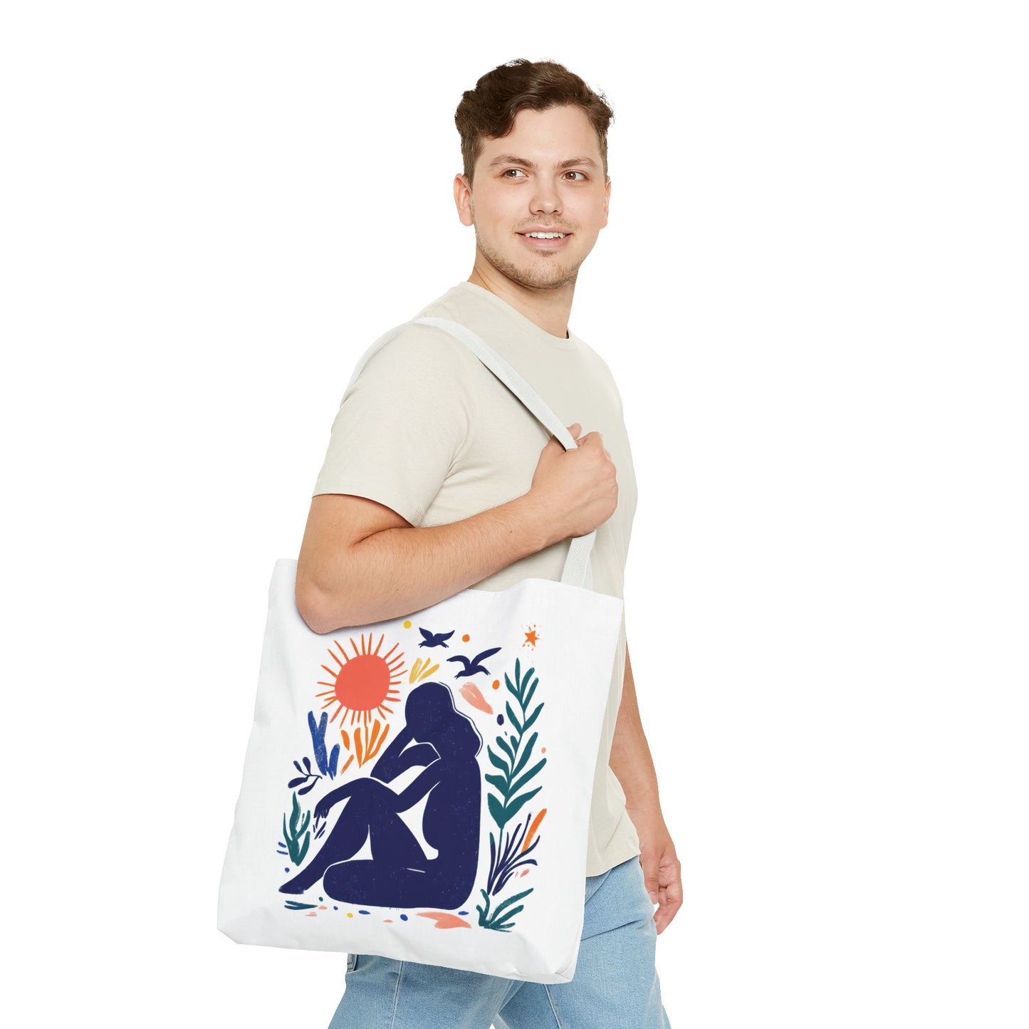 Boho Art Tote Bag, Versatile Eco-Friendly Carryall, Gift for Her, Summer Outing, Beach Bag, Reusable Shopping Tote