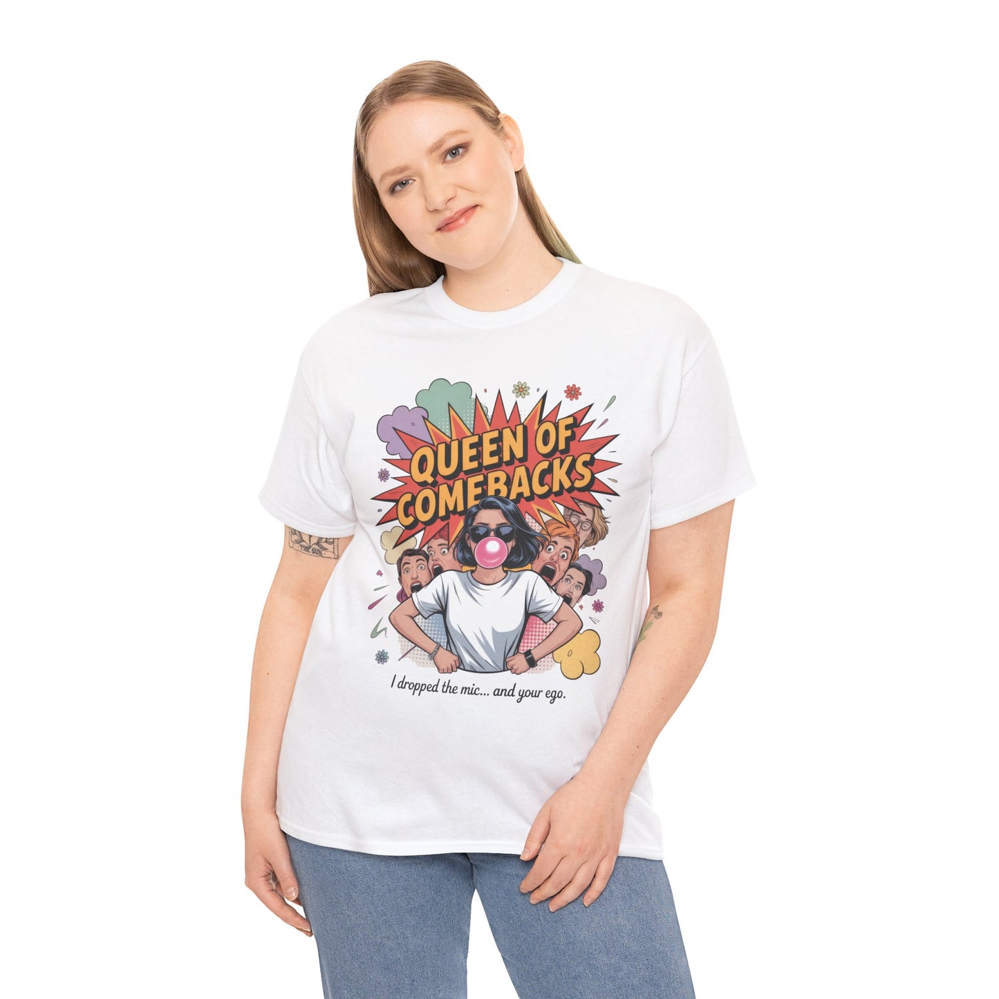 Funny Women's T-Shirt, Queen of Comebacks Tee, Funny Graphic T-Shirt, Heavy Cotton Shirt, Gift for Her, Casual Wear, Comedy Apparel