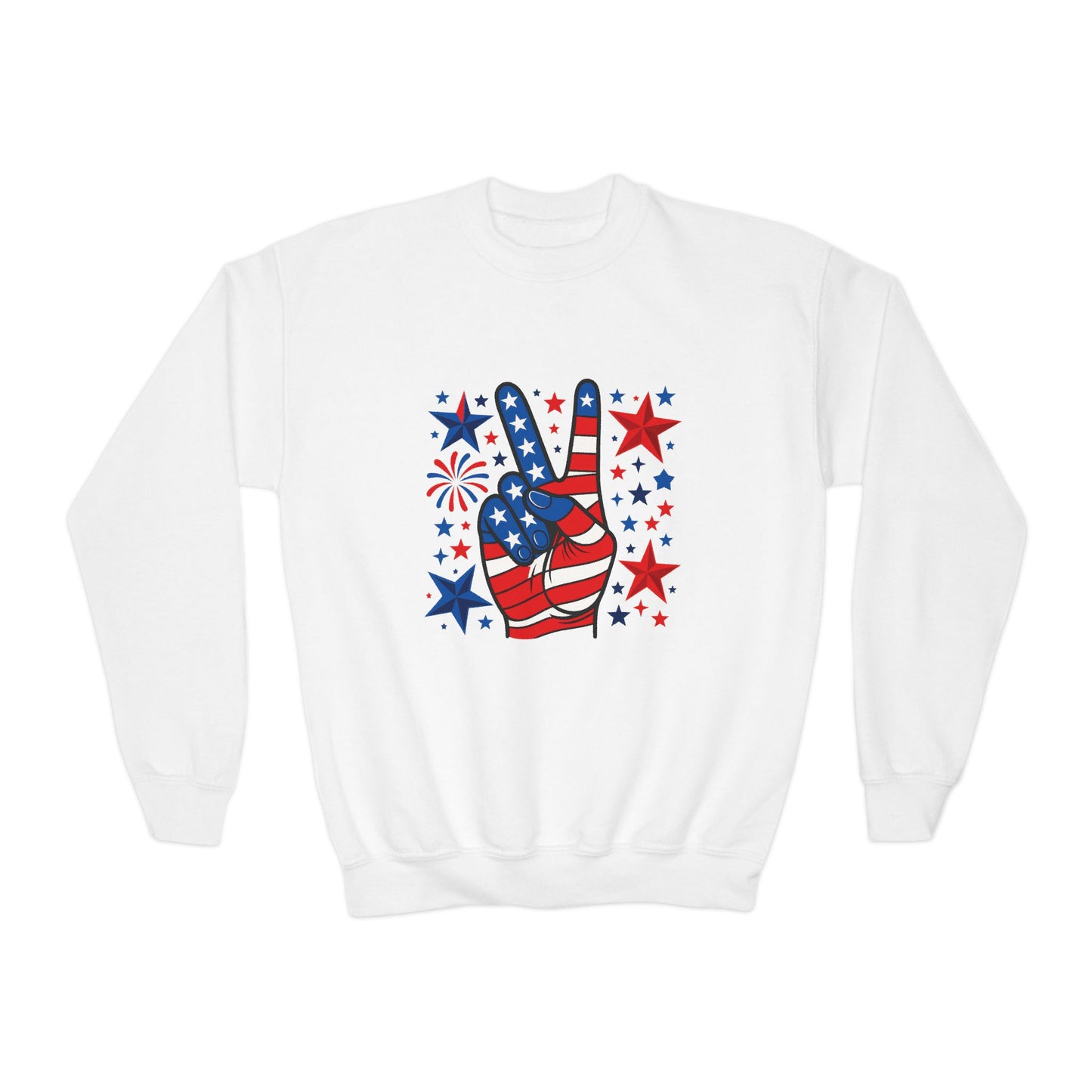 Patriotic Youth Crewneck Sweatshirt - Perfect for Independence Day, Camp, Summer Celebrations, School Spirit, and Everyday Comfort