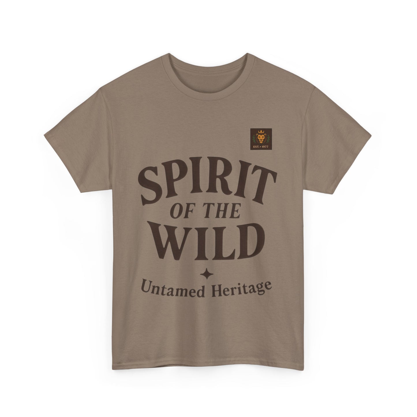Spirit of the Wild Mens Heavy Cotton Tee, Nature Lover Gift, Outdoor Adventure Shirt, Unisex Tee, Casual Wear, Unique Graphic Apparel