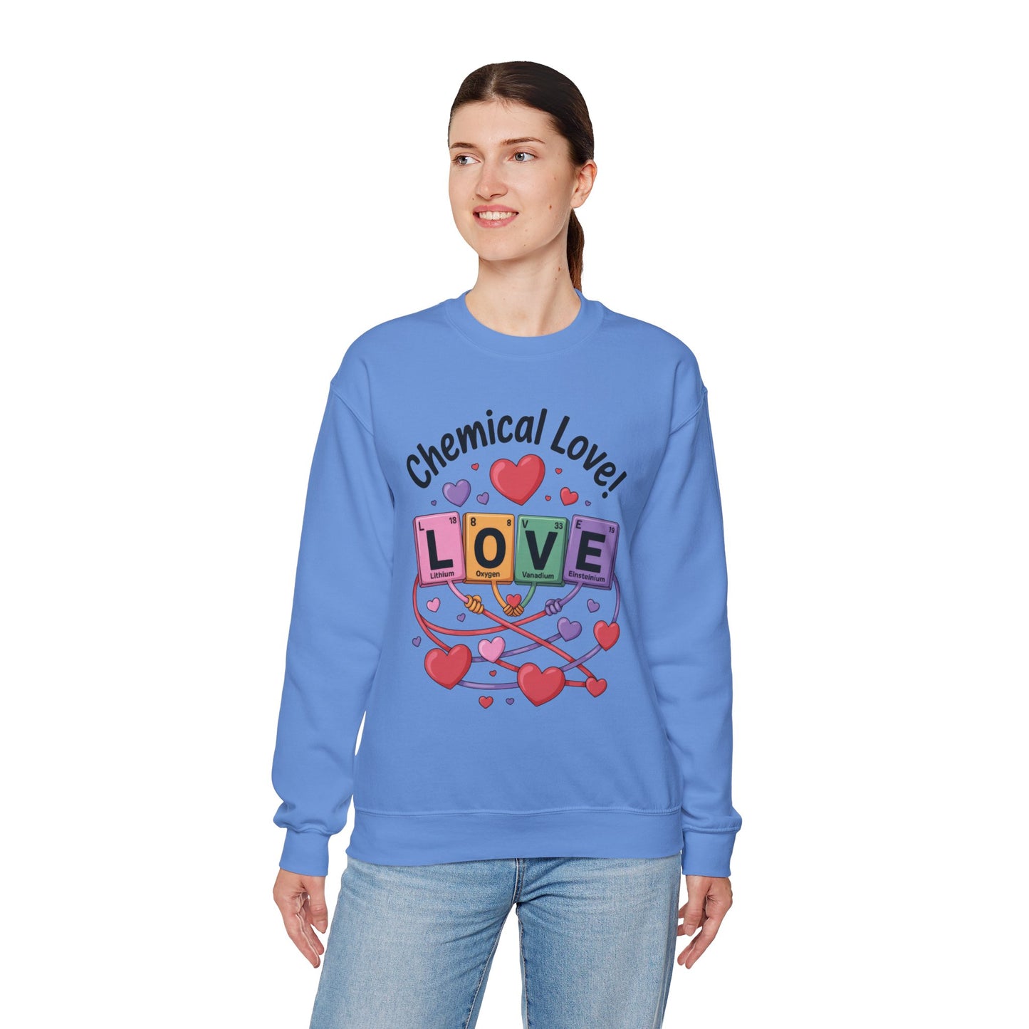 Chemical Love Women's Sweatshirt, Womens Crewneck, Cute Sweatshirt Gift, Valentines Day Pullover, Science Lovers Apparel, Relationship Humor