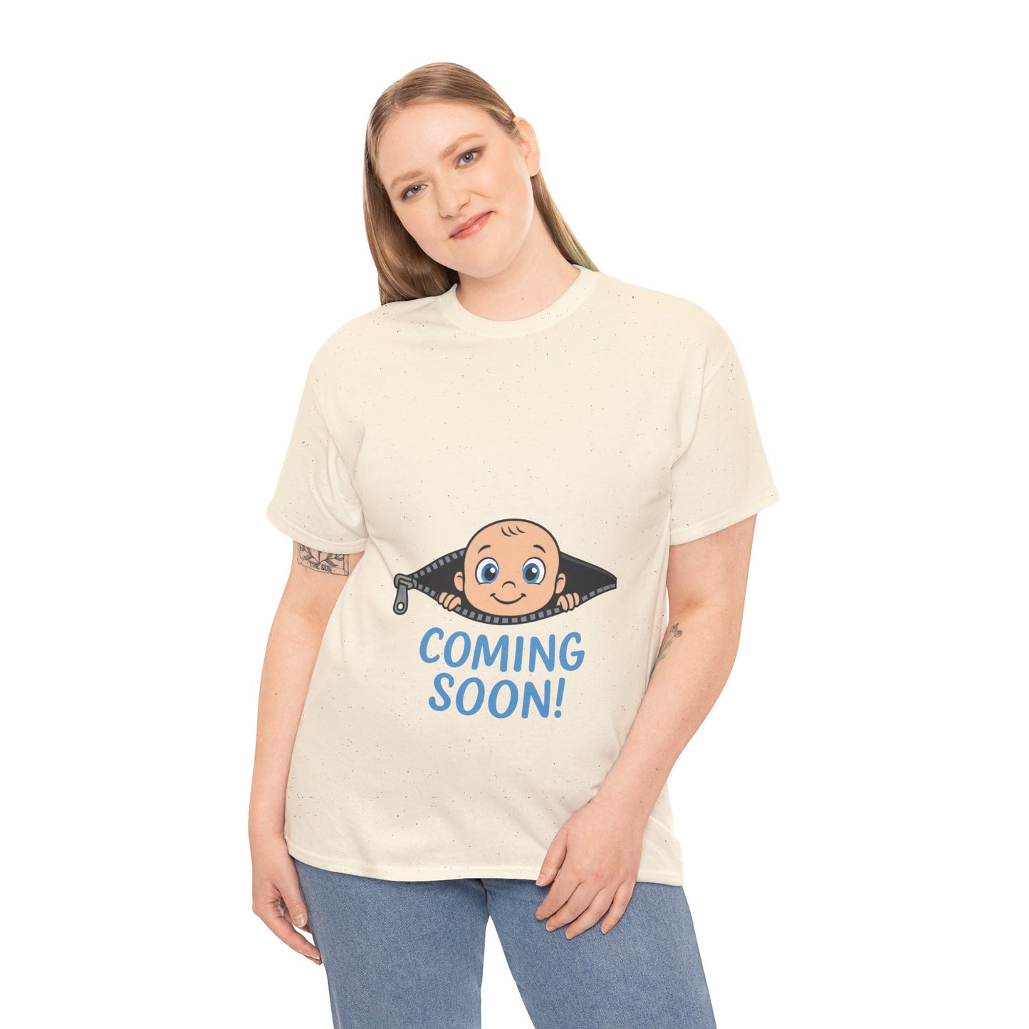 Coming Soon Maternity T-Shirt, Cute Baby Boy Pregnancy Announcement Shirt, Funny Expecting Mom Gift, Gender Reveal Tee, Baby Shower Top