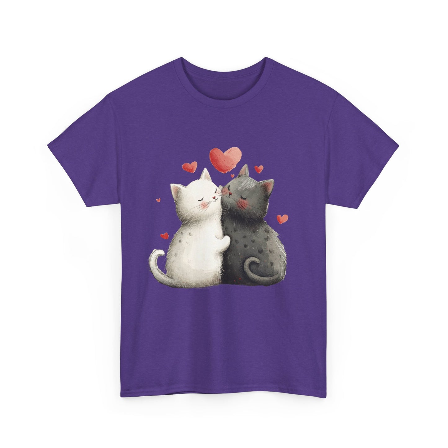 Cute Cat Love T-Shirt, Adorable Feline Couple Tee, Gift for Cat Lovers, Valentine's Day Shirt, Cozy Everyday Wear, Cat Mom T-Shirt