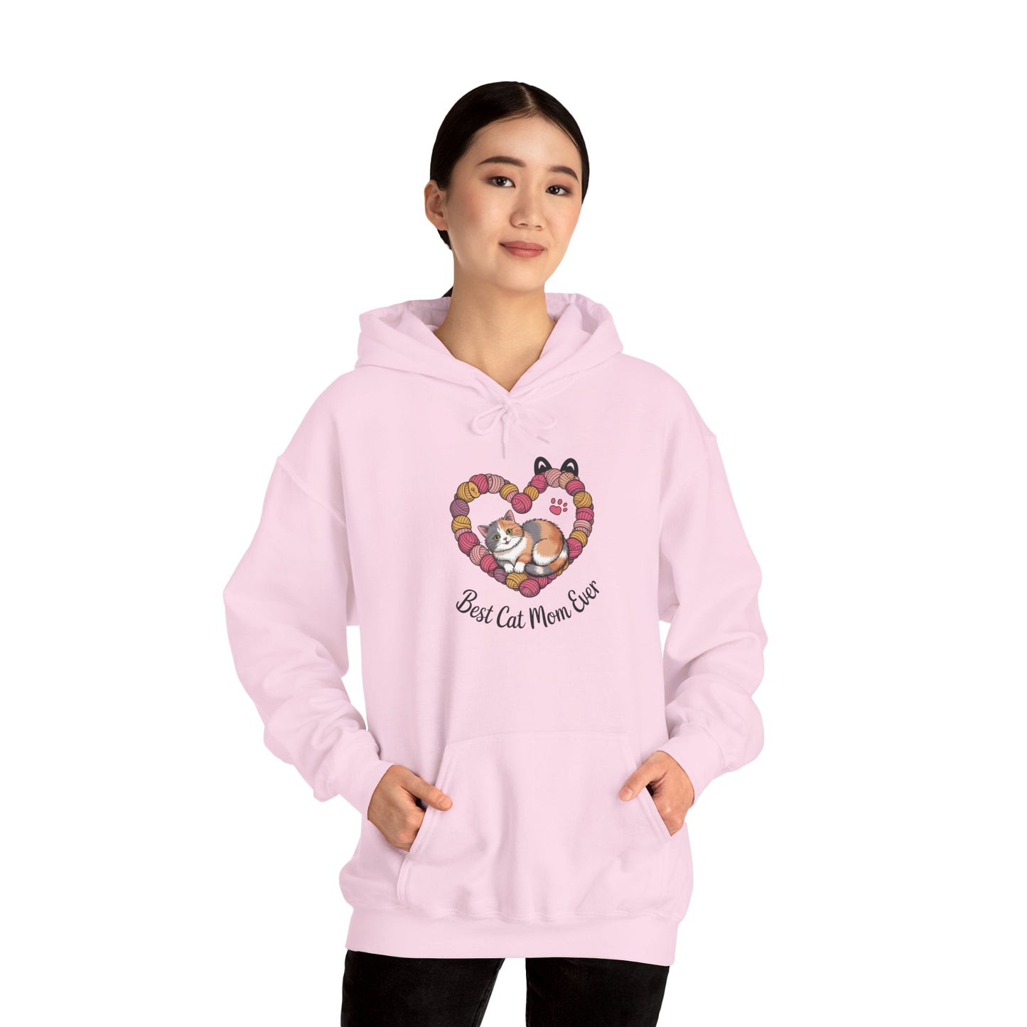 Best Cat Mom Ever Hoodie, Cozy Sweatshirt for Cat Lovers, Gift for Cat Moms, Feline Themed Apparel, Pet Lover Hoodie, Mother's Day Gift