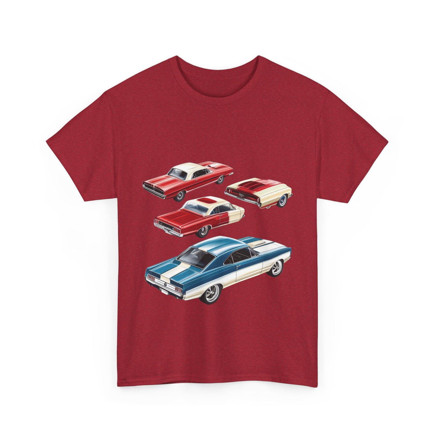 Vintage Muscle Car T-Shirt, Mens Cotton Tee with Retro American Classic Car Illustration, Gift for Car Lovers, Classic Car Graphic Tee