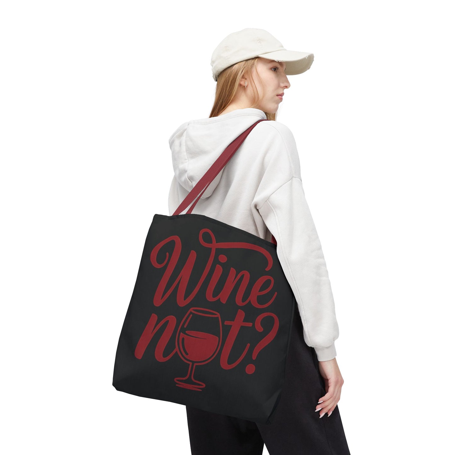 Wine Not? Tote Bag - Fun Wine Lover's Accessory for Parties, Gift for Wine Enthusiasts, Perfect for Grocery or Beach Outings, AOP Design