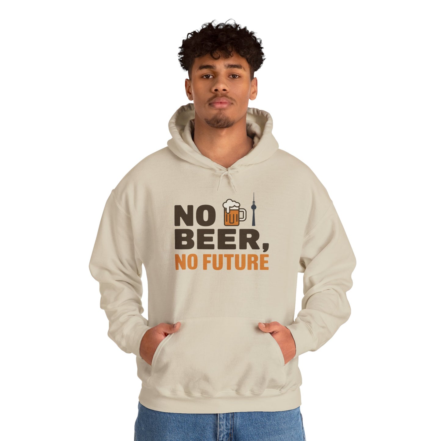 Mens Heavy Blend™ Hooded Sweatshirt, No Beer No Future Funny Beer Hoodie for Men