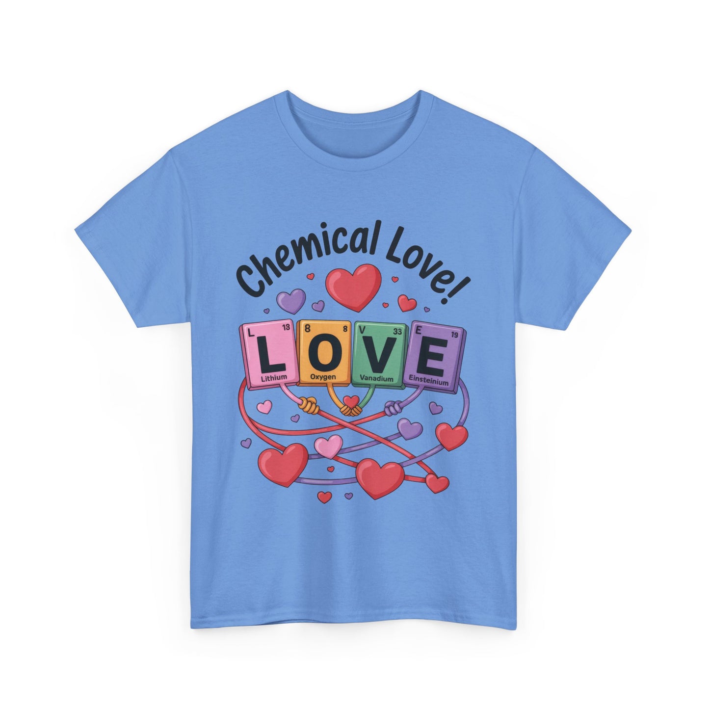 Chemical Love Unisex Heavy Cotton Tee, Cute Couple Shirt, Science Lovers Apparel, Valentines Day Top, Chemistry Lover Gift, Element Table