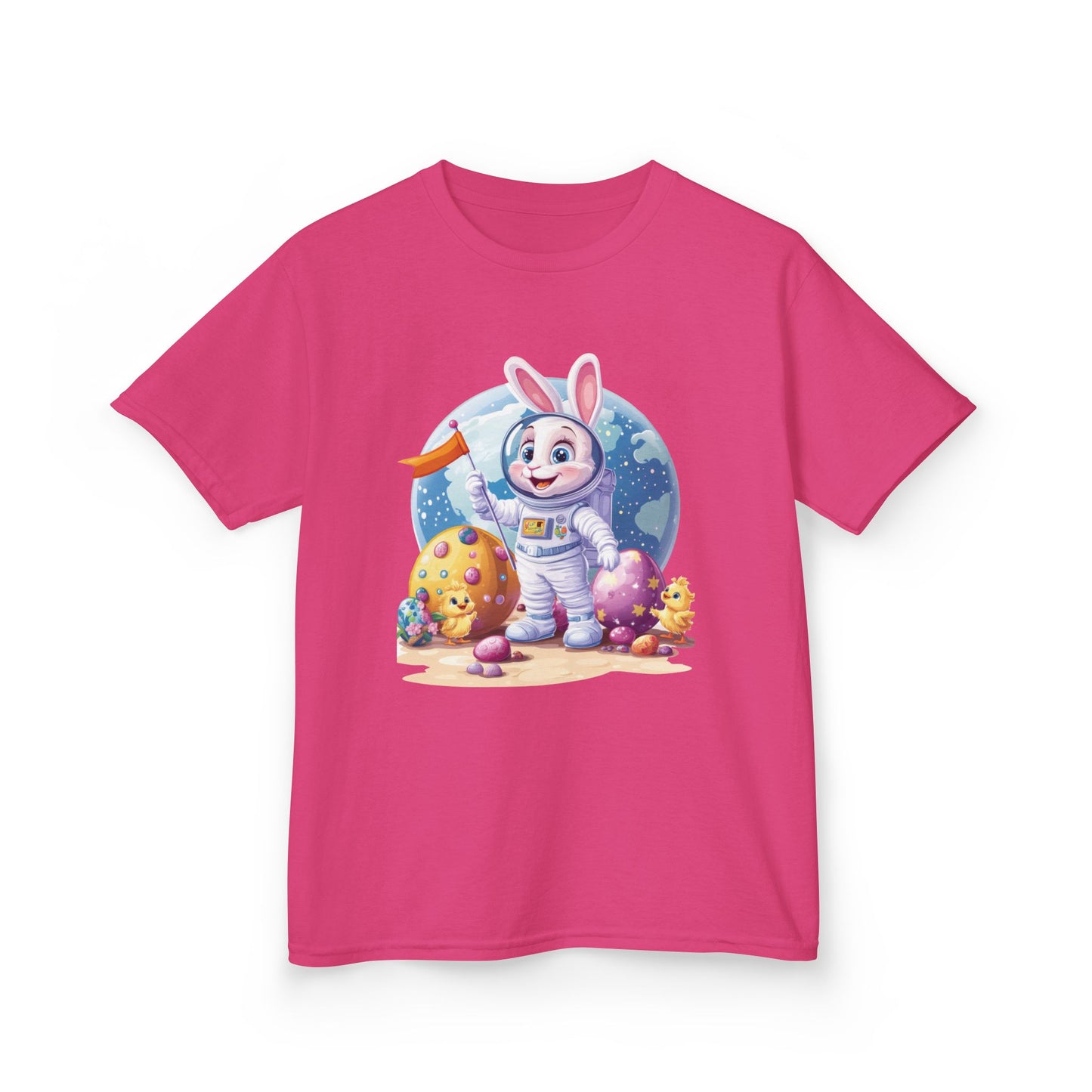 Kids Easter Astronaut Bunny T-Shirt, Space Bunny with Eggs, Galaxy Adventure Tee, Cute Bunny Gift for Boys and Girls