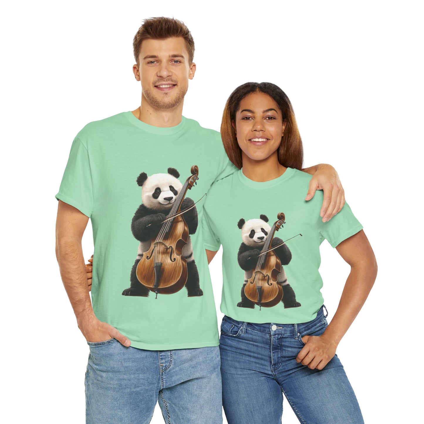 Panda Musician Tee - Cute Animal Graphic Shirt for Music Lovers, Gift for Panda Fans, Unique Concert Outfit, Casual Wear, Cellist Panda