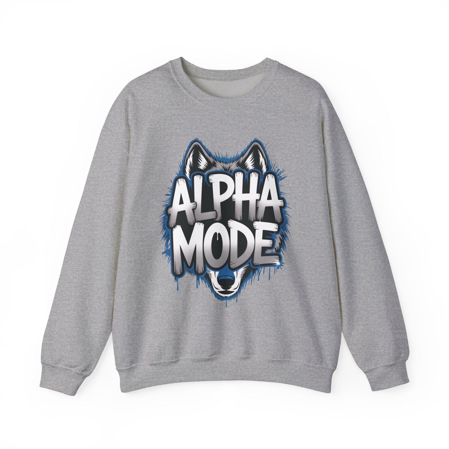 Mens Heavy Blend™ Crewneck Sweatshirt, Alpha Mode Mens Wolf Graphic Crewneck Sweatshirt