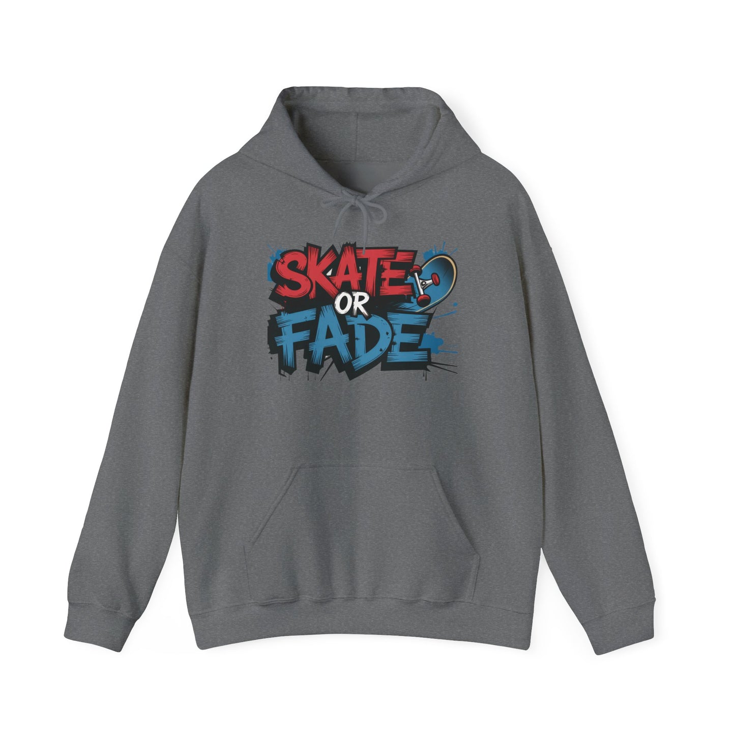 Skate Or Fade Men's Hoodie, Graffiti Skateboarding Pullover, Urban Streetwear Hoodie for Skaters