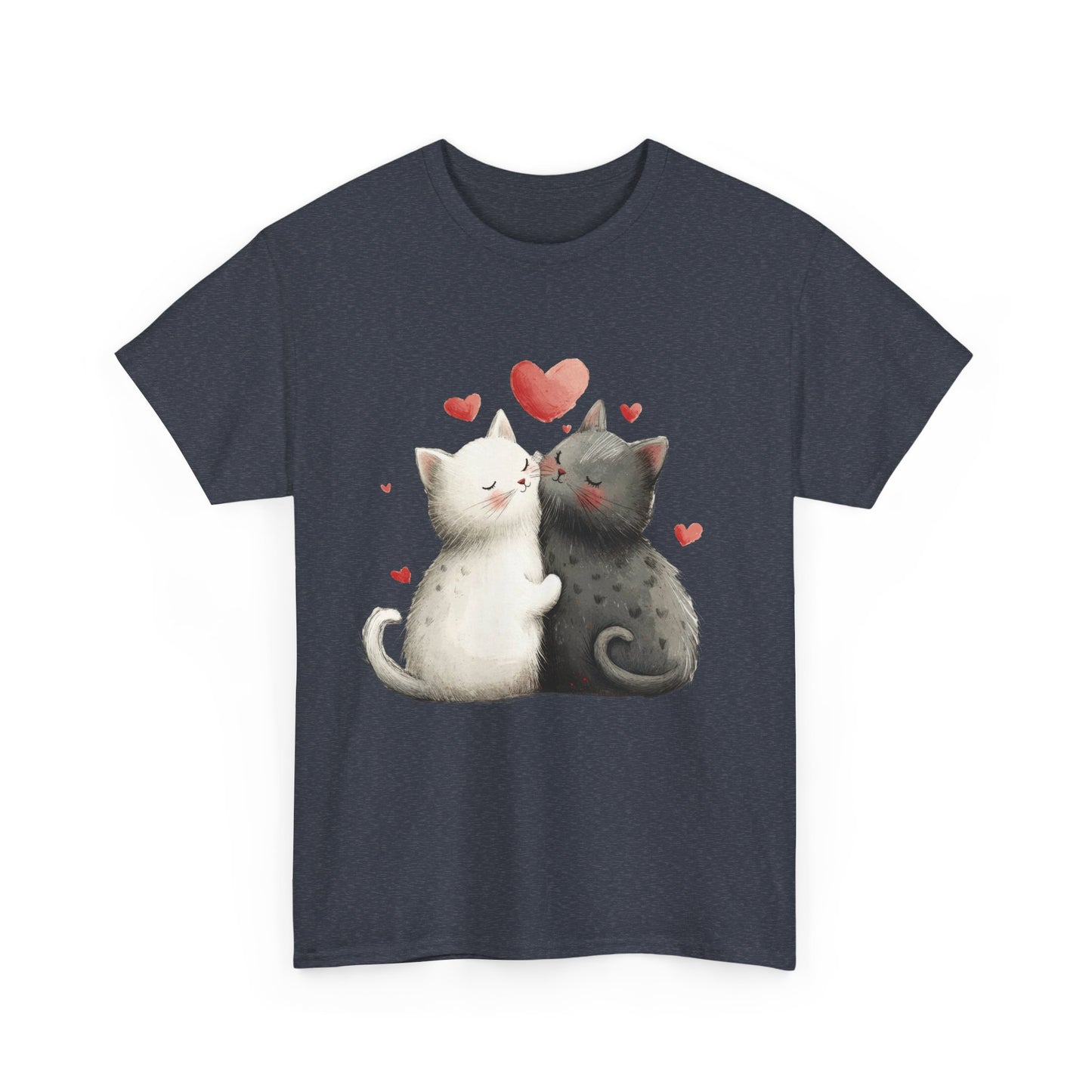 Cute Cat Love T-Shirt, Adorable Feline Couple Tee, Gift for Cat Lovers, Valentine's Day Shirt, Cozy Everyday Wear, Cat Mom T-Shirt