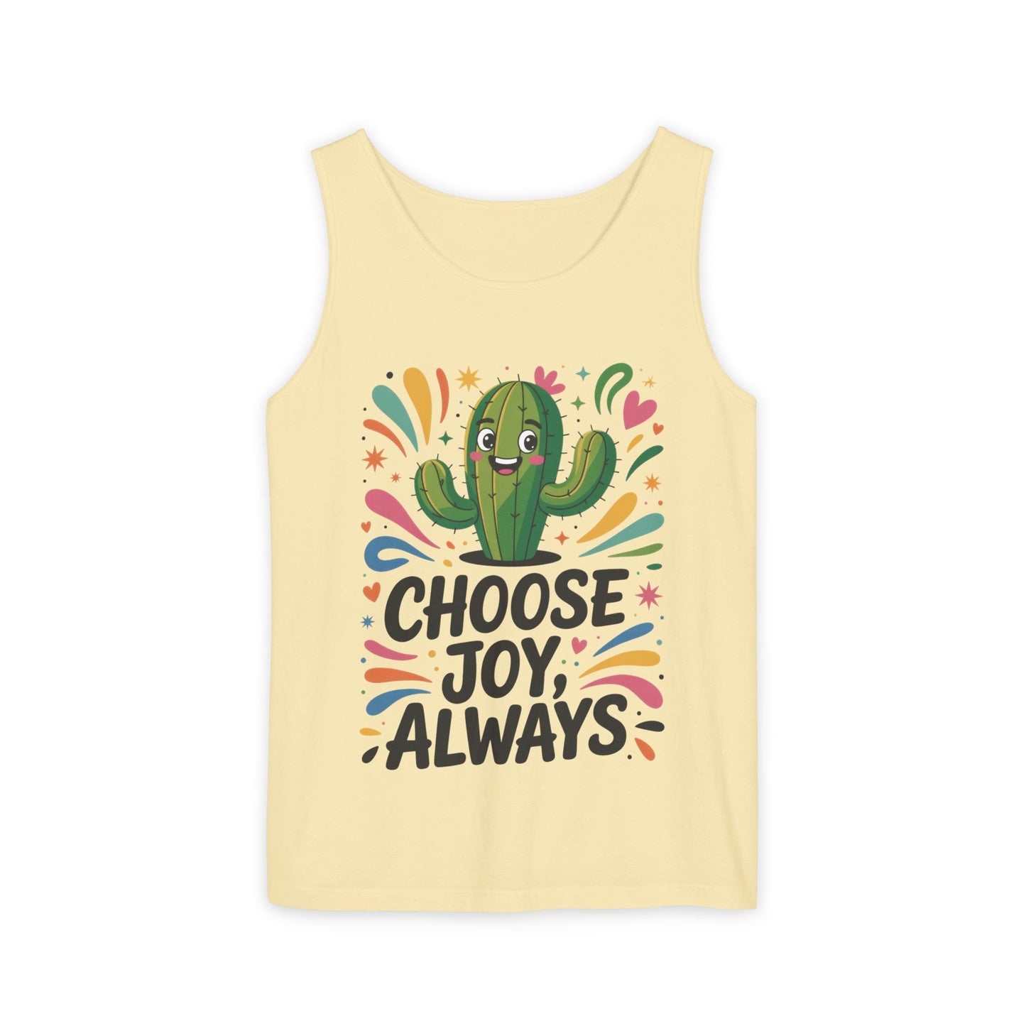 Joyful Cactus Womens Tank Top, Choose Joy Always, Summer Tank, Casual Wear, Gift for Friends, Trendy Top, Vacation Outfit