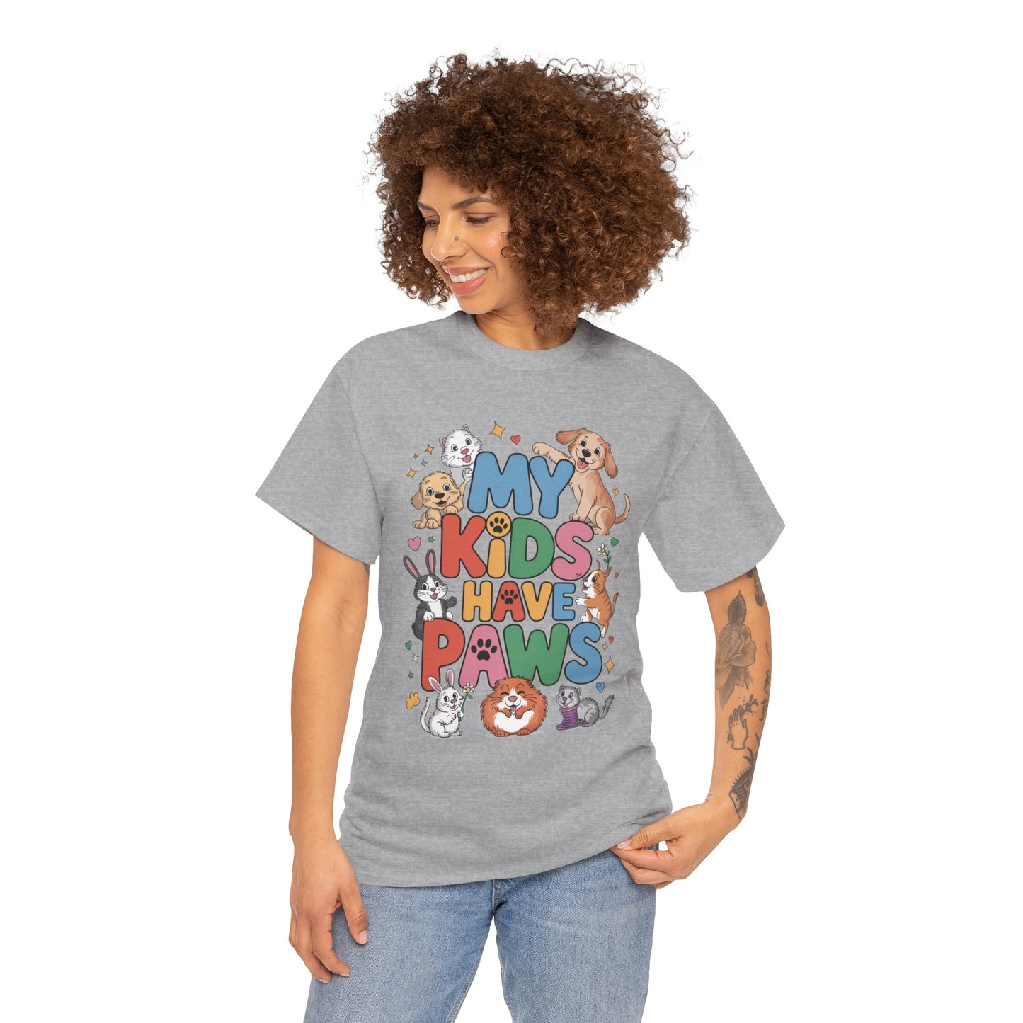 My Kids Have Paws Shirt, Cute Pet Mom Tee, Dog Cat Bunny Lover Gift, Funny Animal Parent T-Shirt, Gift for Pet Parents, Cute Pet T-Shirt