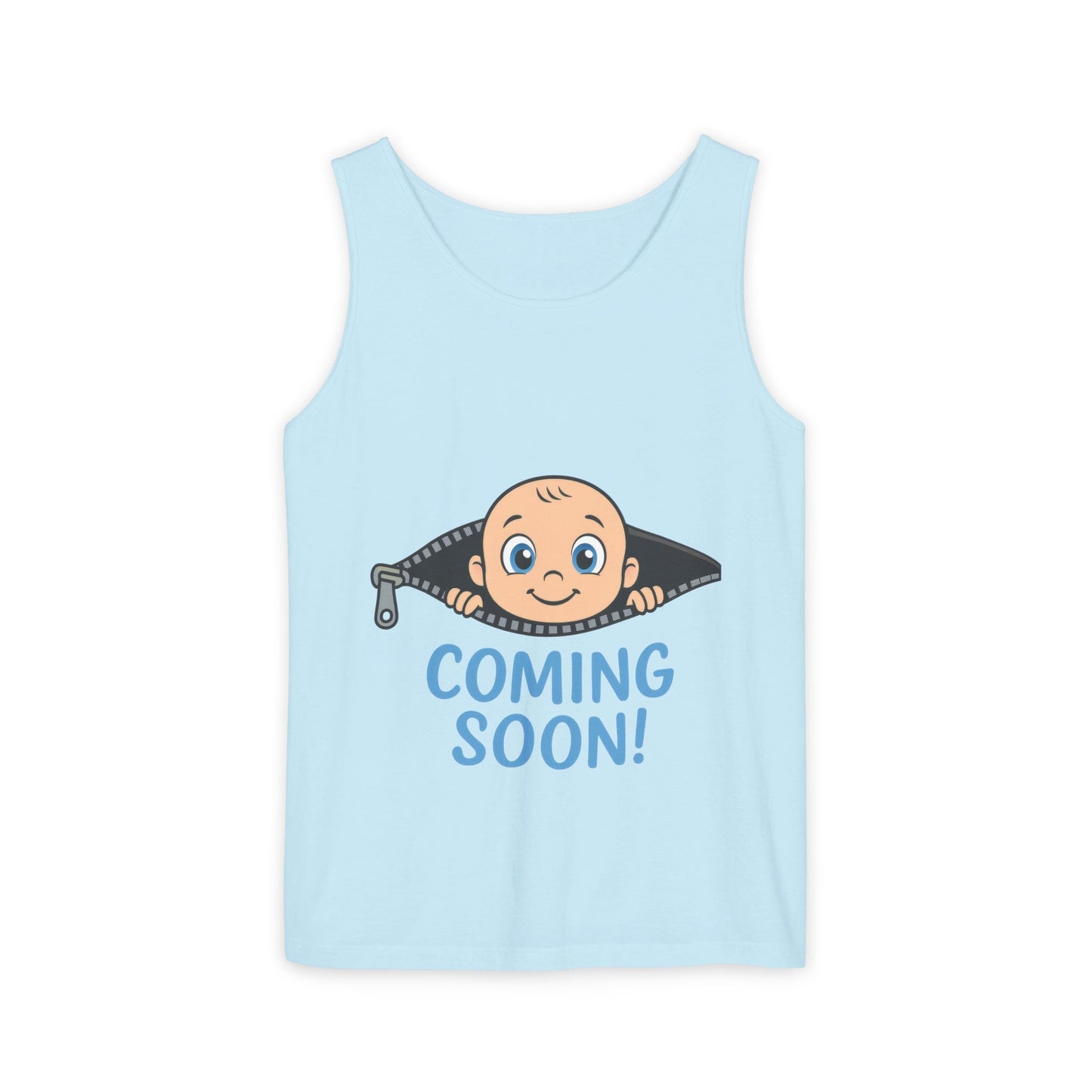 Coming Soon Maternity Tank Top, Cute Baby Boy Pregnancy Announcement Tee, Funny Expecting Mom Gift, Gender Reveal Tee, Baby Shower Top