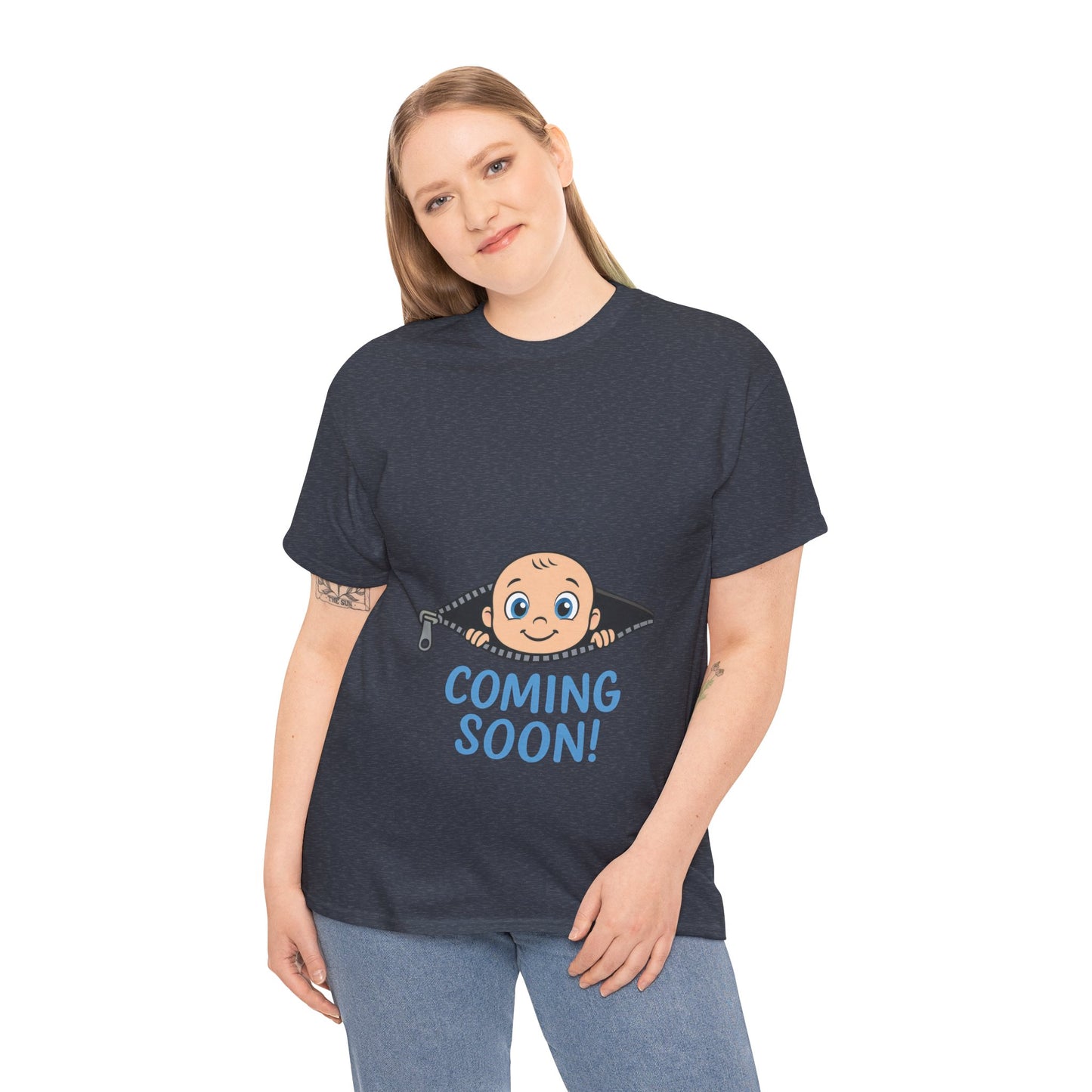 Coming Soon Maternity T-Shirt, Cute Baby Boy Pregnancy Announcement Shirt, Funny Expecting Mom Gift, Gender Reveal Tee, Baby Shower Top