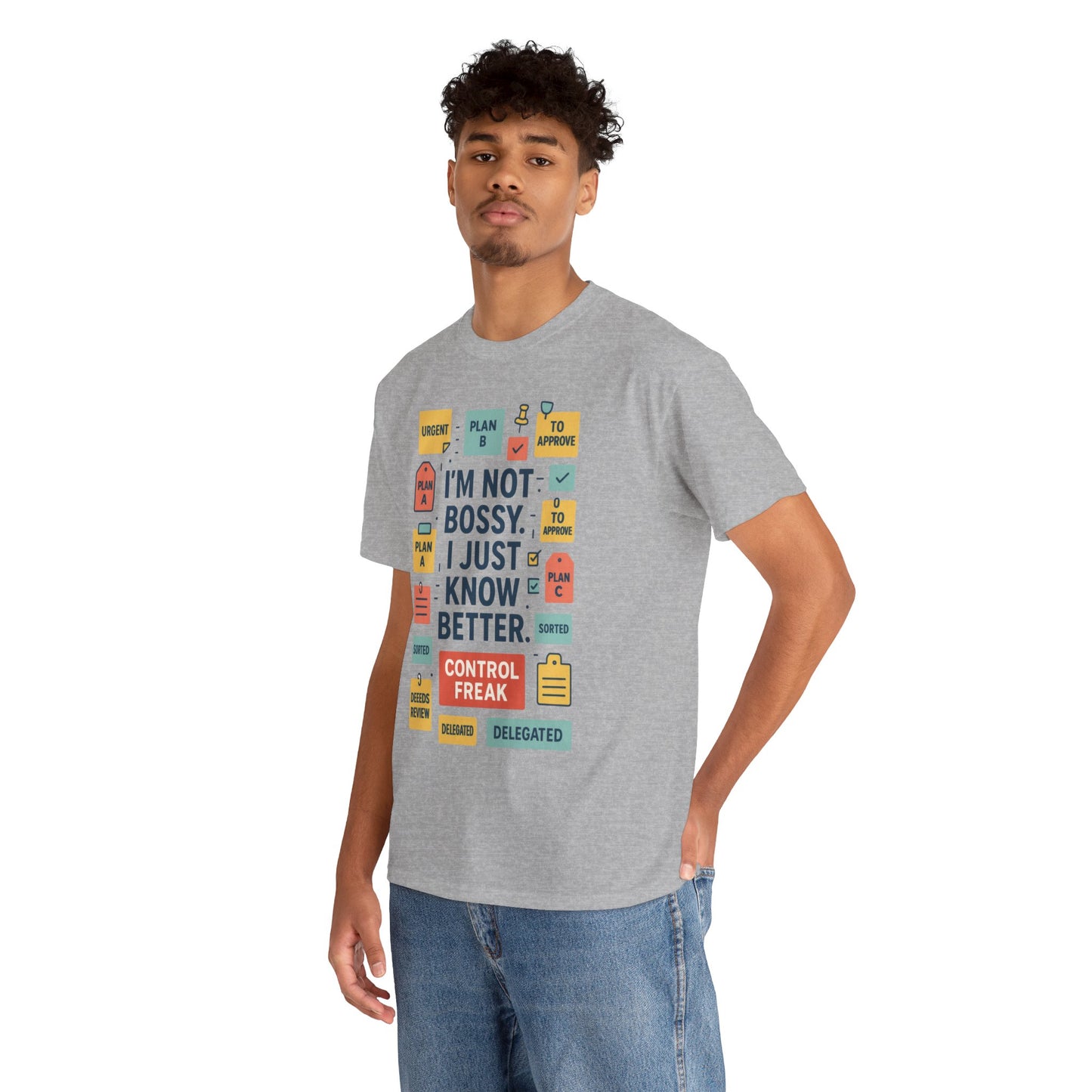 Funny Men's Control Freak T-Shirt, Perfect for Bossy Friends, Gift for Leaders, Fun Office Humor, Sarcastic Productivity Tee for Him