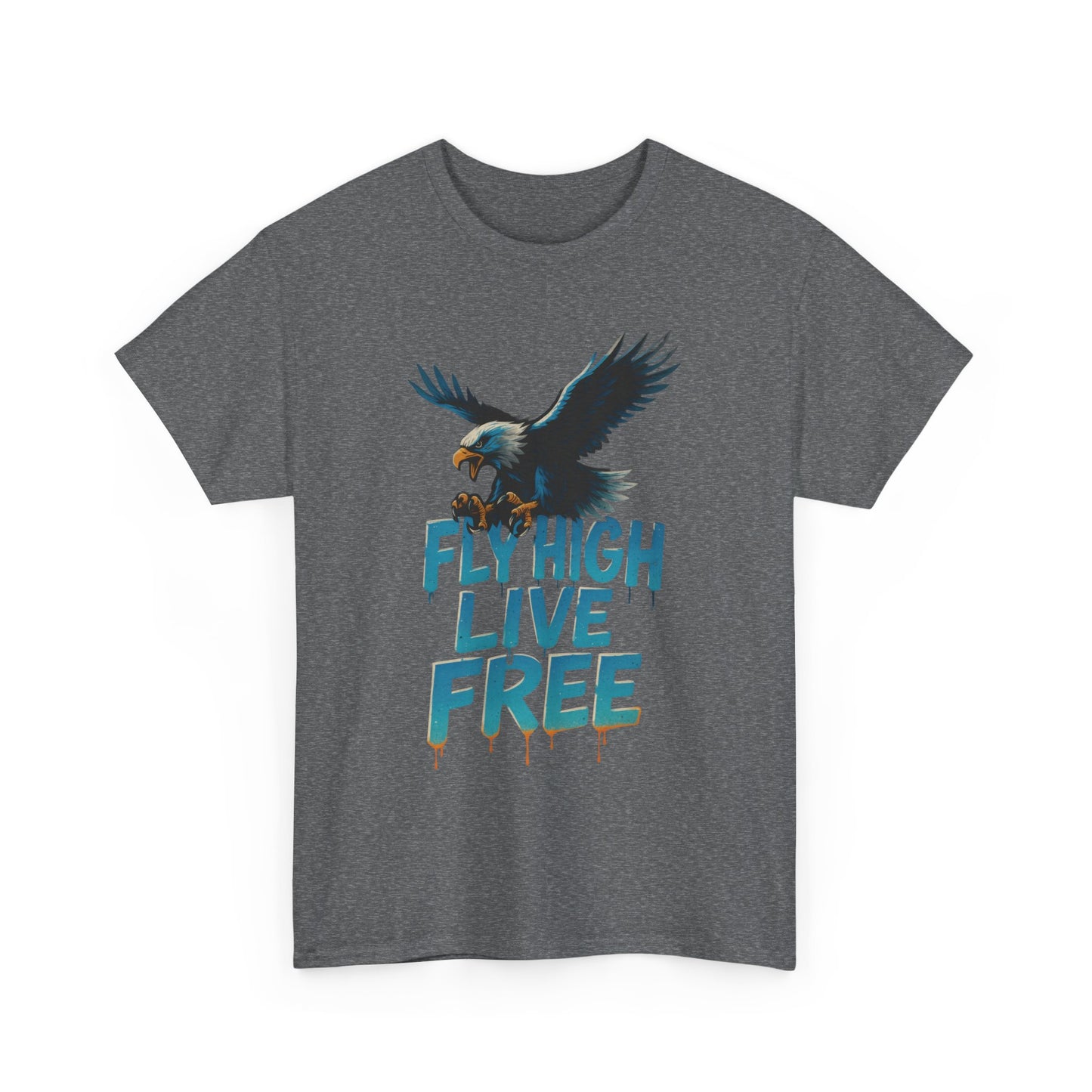 Fly High Live Free Eagle Graphic Mens T-Shirt, Eagle Tee, Fly Free Tee, Wild Flight