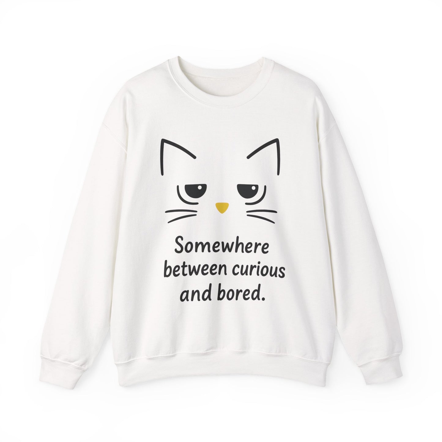Whimsical Cat Crewneck Womens Sweatshirt, Cozy Relaxed Wear, Perfect Gift for Cat Lovers, Casual Everyday Style
