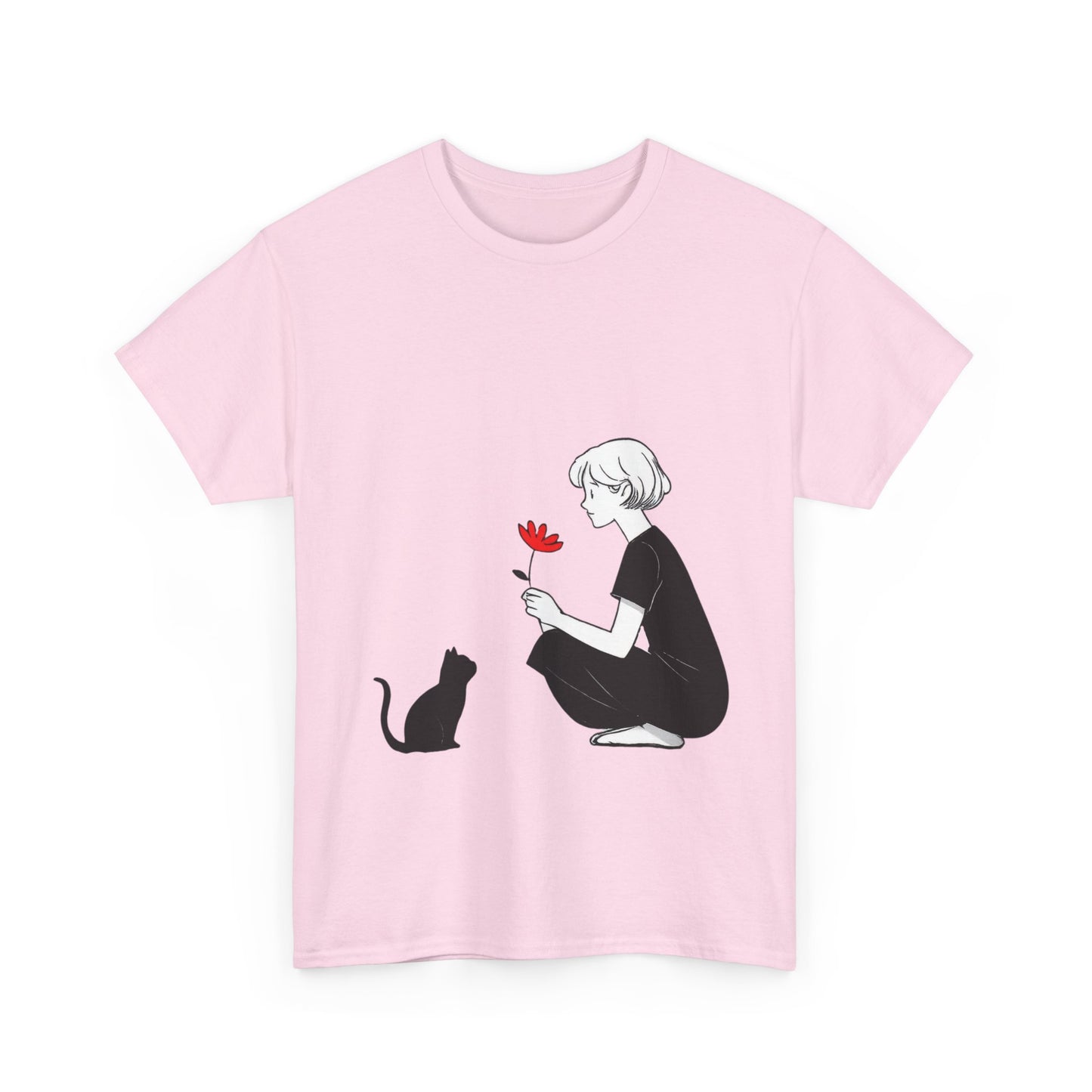 Cat Lover's Heavy Cotton Tee, Cute Cat Shirt, Pet Owner Gift, Animal Lover Apparel, Birthday Gift for Her, Women's Cotton T-Shirt, Cat Lover