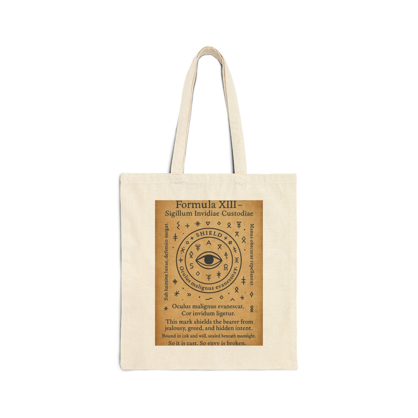 Sigil of Protection from Envy Tote Bag, Evil Eye Ward Symbol, Occult Energy Shield, Witchy Canvas Bag, Mystic Charm Art, Boho Chic