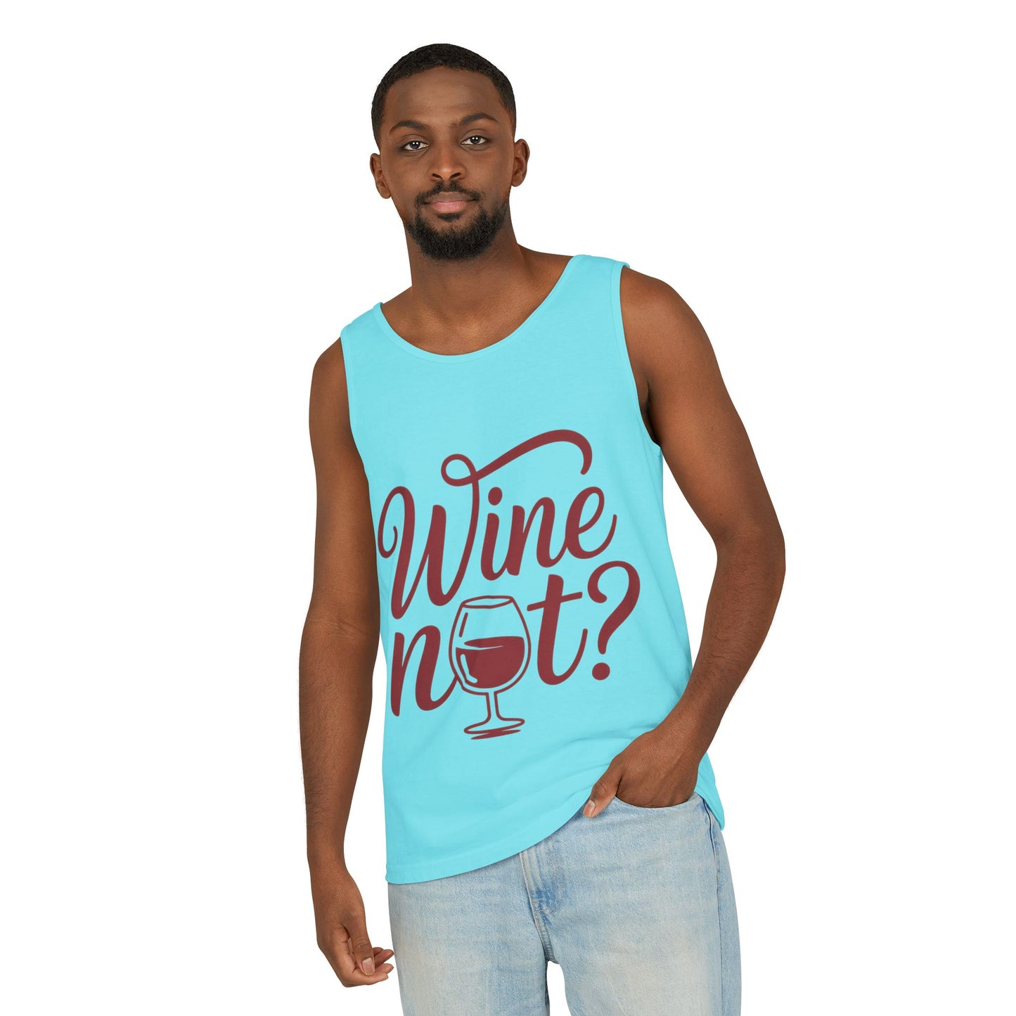 Unisex Garment Tank Top, Wine Not? Tank Top - Perfect for Summer Parties, Wine Lovers, Gifts, Casual Wear, or Vacations