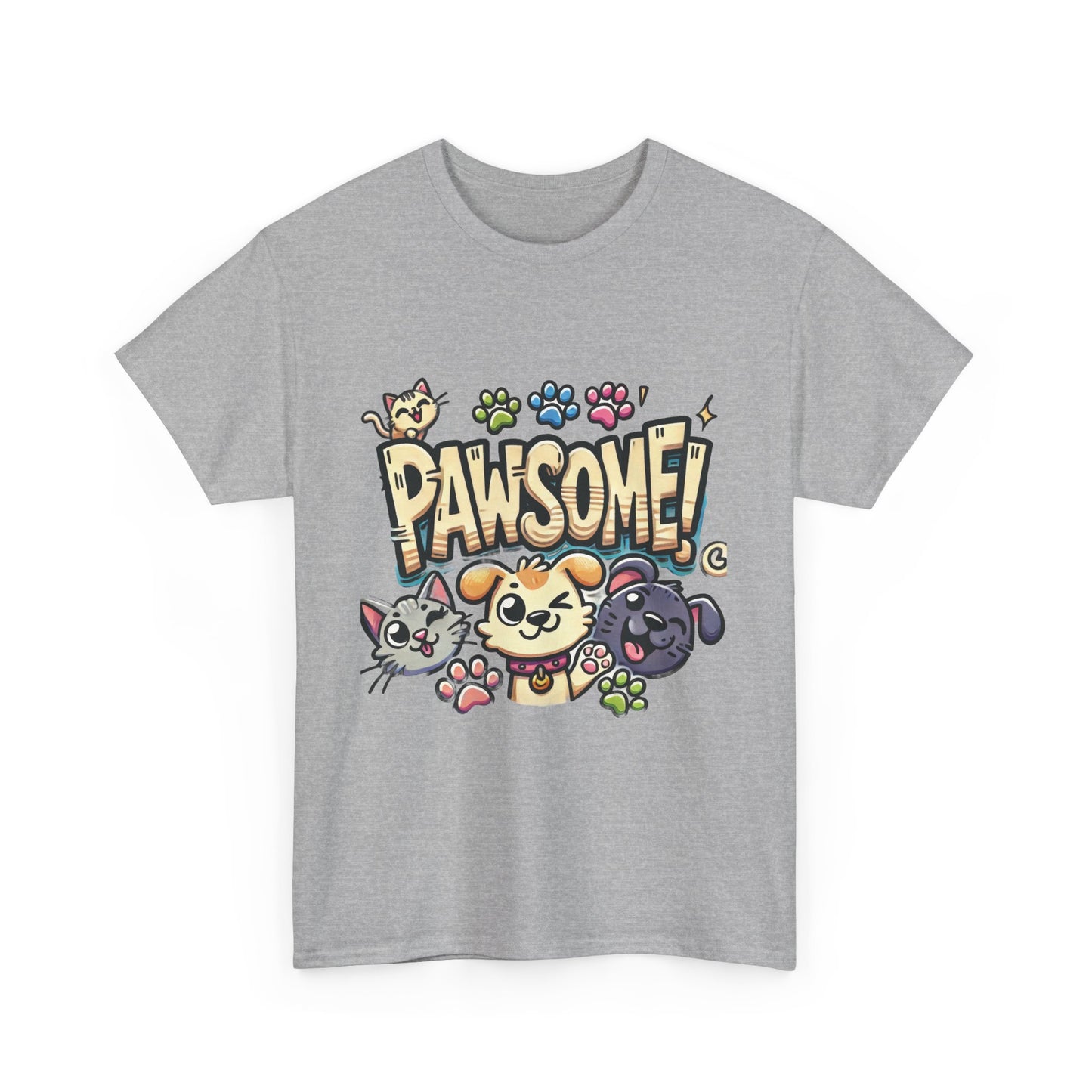Pawsome Pets Unisex Heavy Cotton Tee, for Pet Lovers, Animal Enthusiasts, Gift for Animal Lovers, Cute Pet Shirt, Fun Animal Tee